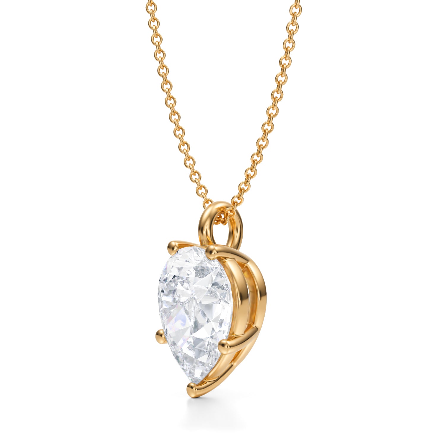 3 1/2 Carat Pear Lab Grown Diamond Solitaire Pendant - Michael Gabriels