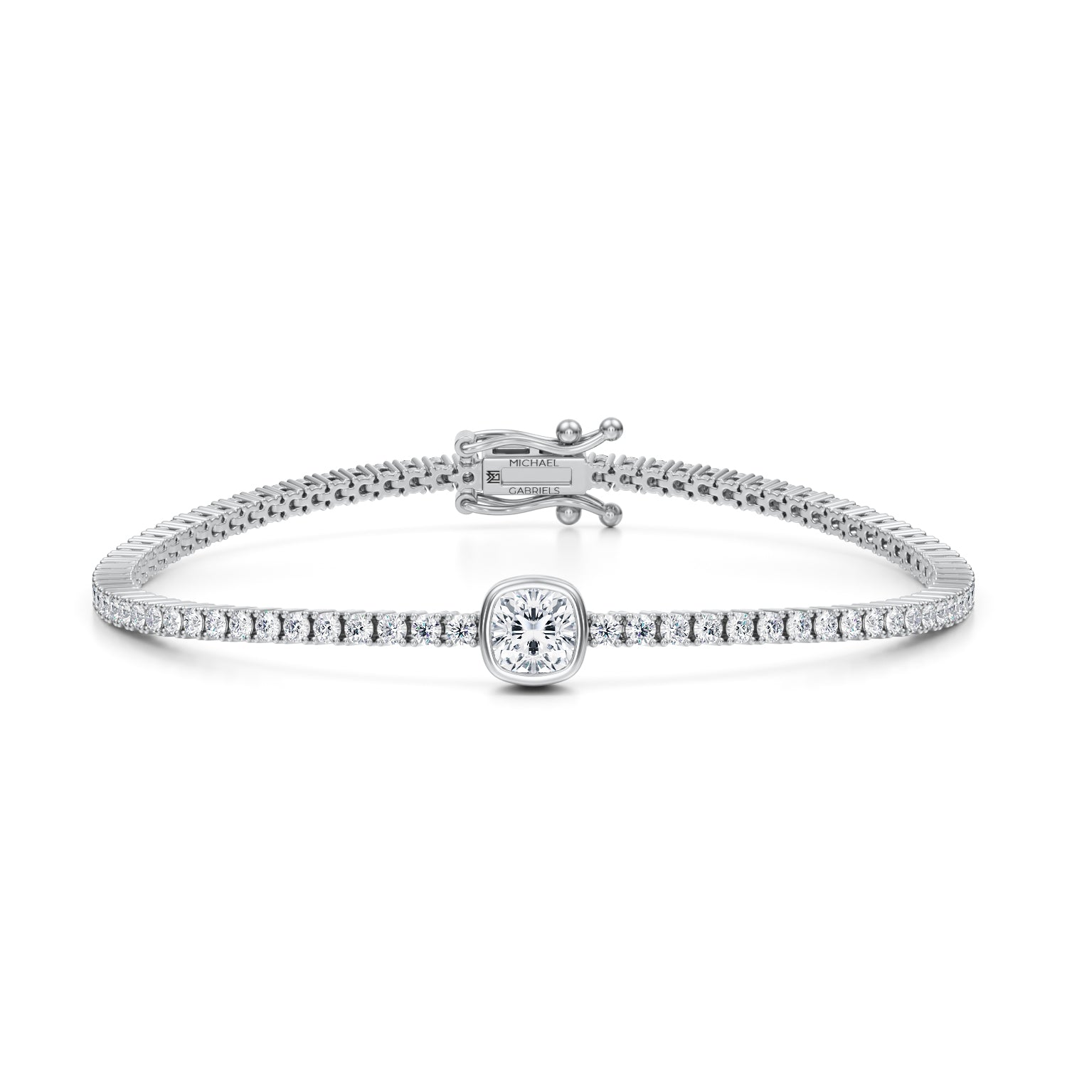 3.5 Carat Cushion Single Station Tennis Bracelet - Michael Gabriels
