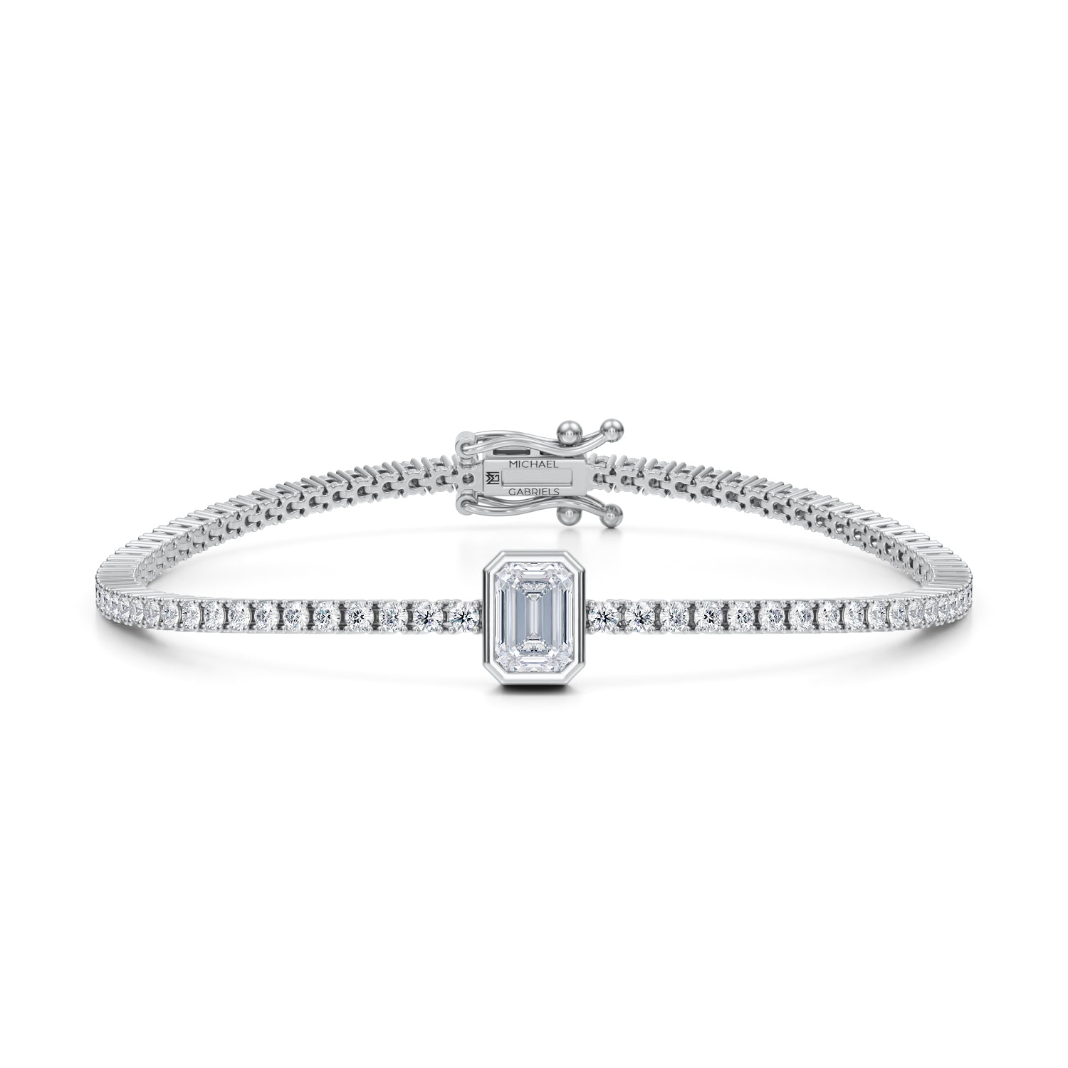 3.5 Carat Emerald Single Station Tennis Bracelet - Michael Gabriels