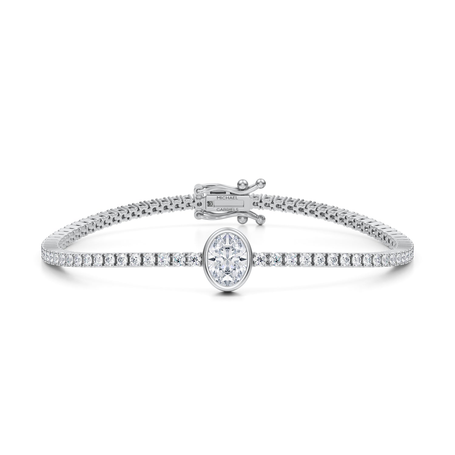 3.5 Carat Oval Single Station Tennis Bracelet - Michael Gabriels