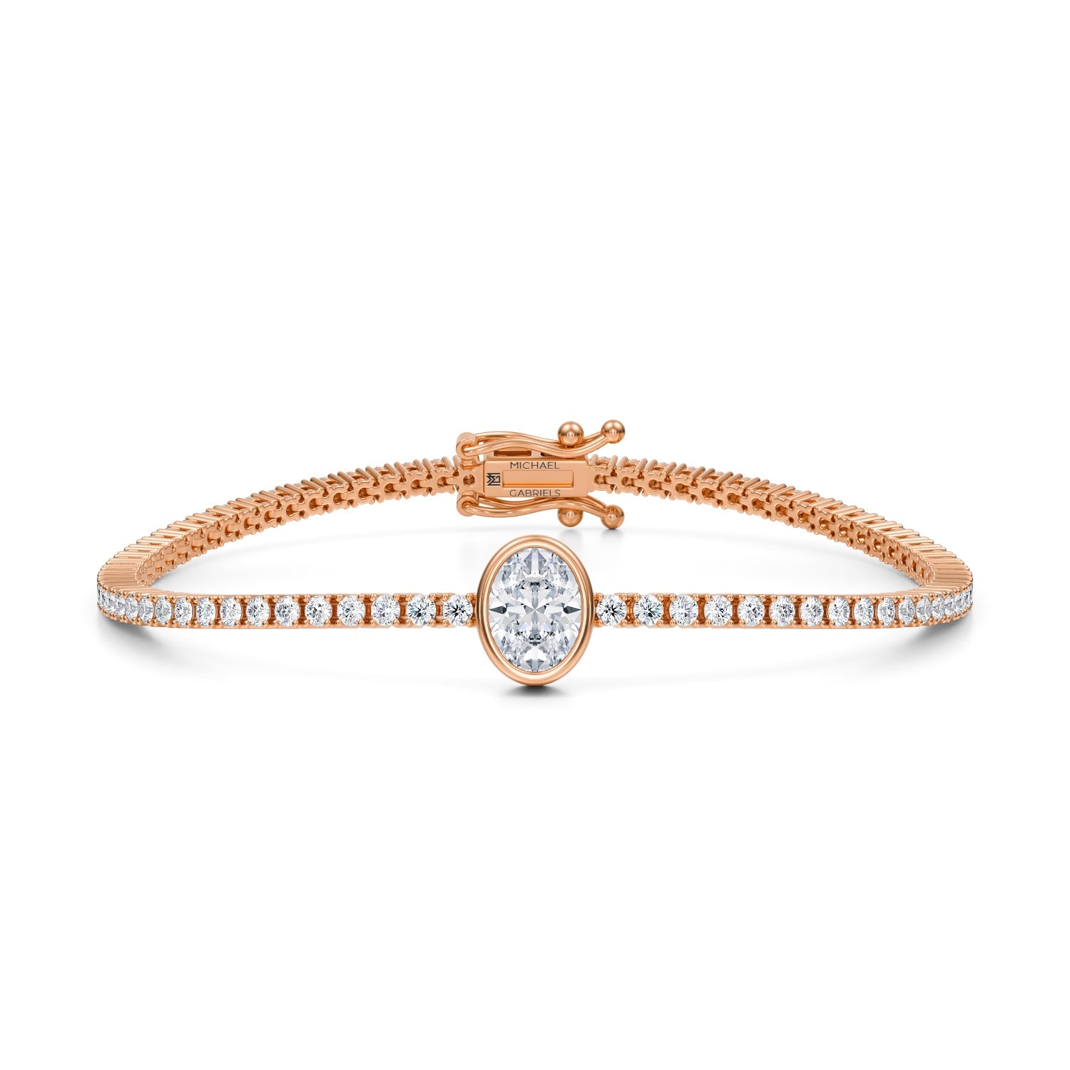 3.5 Carat Oval Single Station Tennis Bracelet - Michael Gabriels