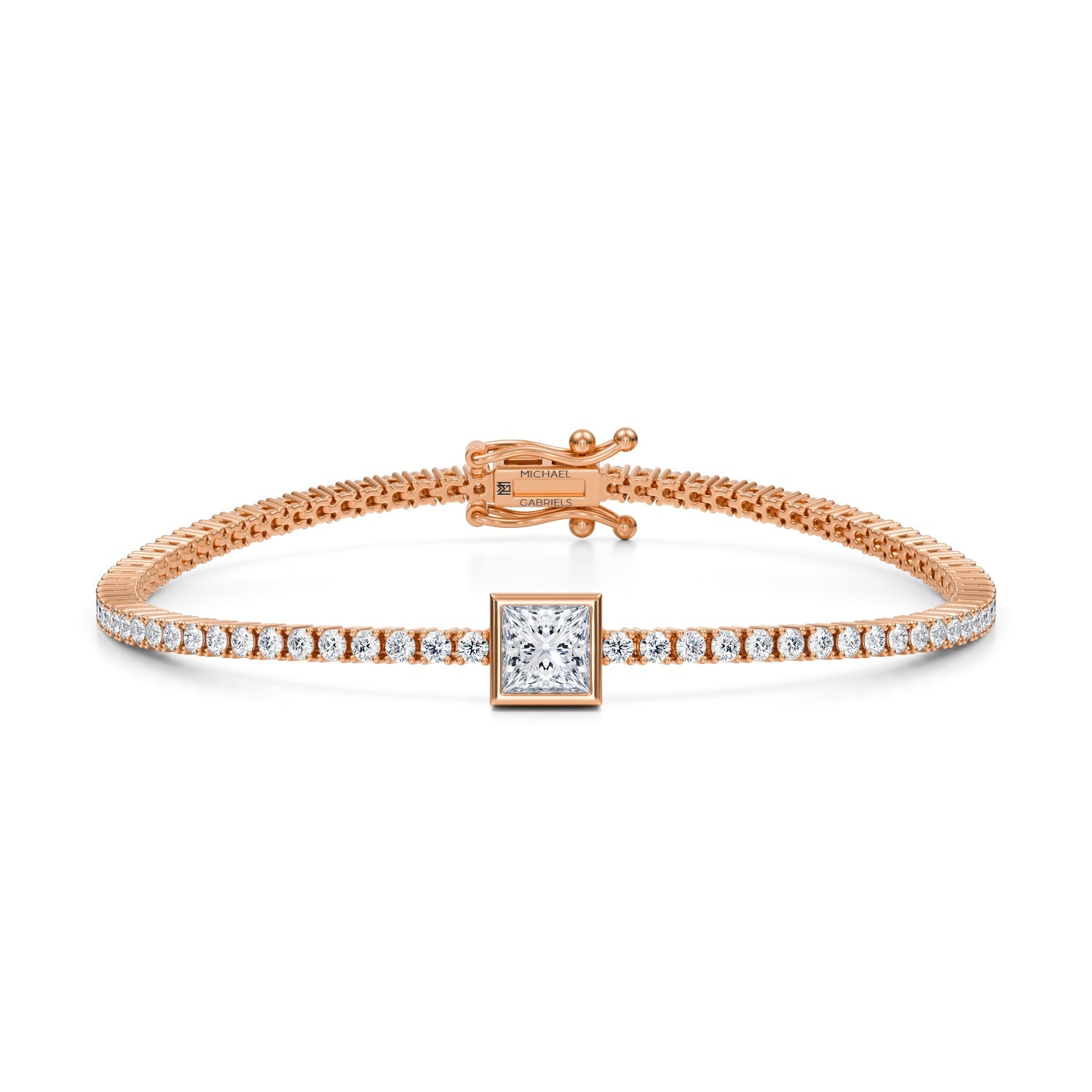 3.5 Carat Princess Cut Single Station Tennis Bracelet - Michael Gabriels