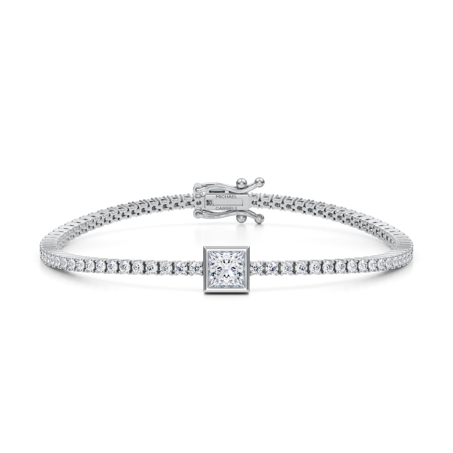 3.5 Carat Princess Cut Single Station Tennis Bracelet - Michael Gabriels