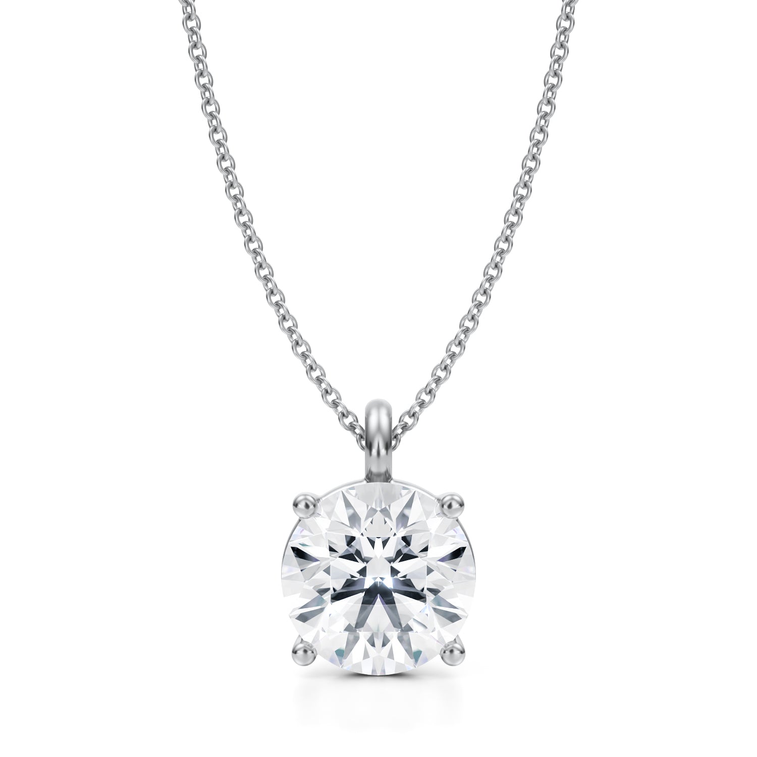 3.5 Carat Round Lab Grown Diamond Solitaire Pendant - Michael Gabriels