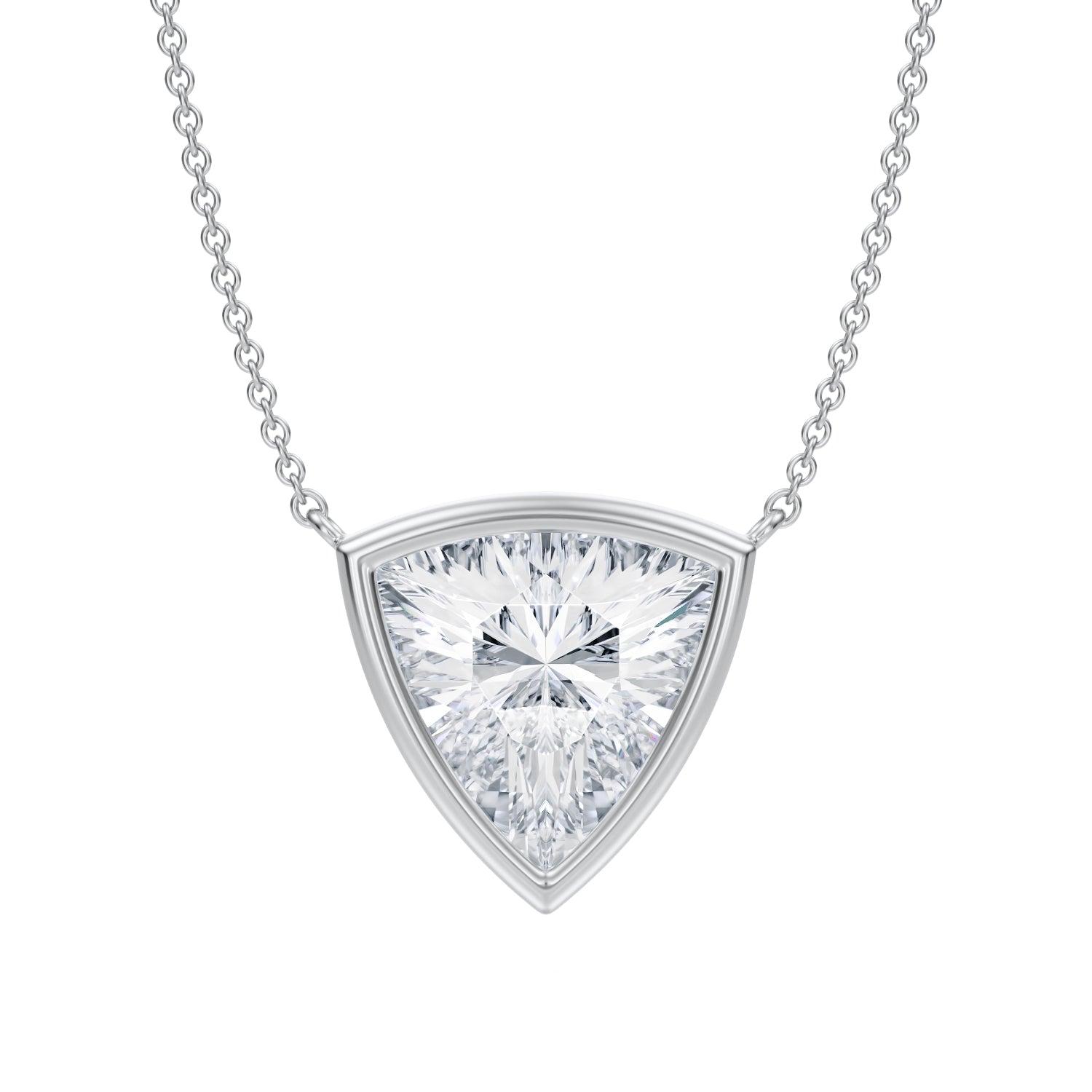 3.5 Carat Trillion Bezel Solitaire Pendant Necklace - Michael Gabriels