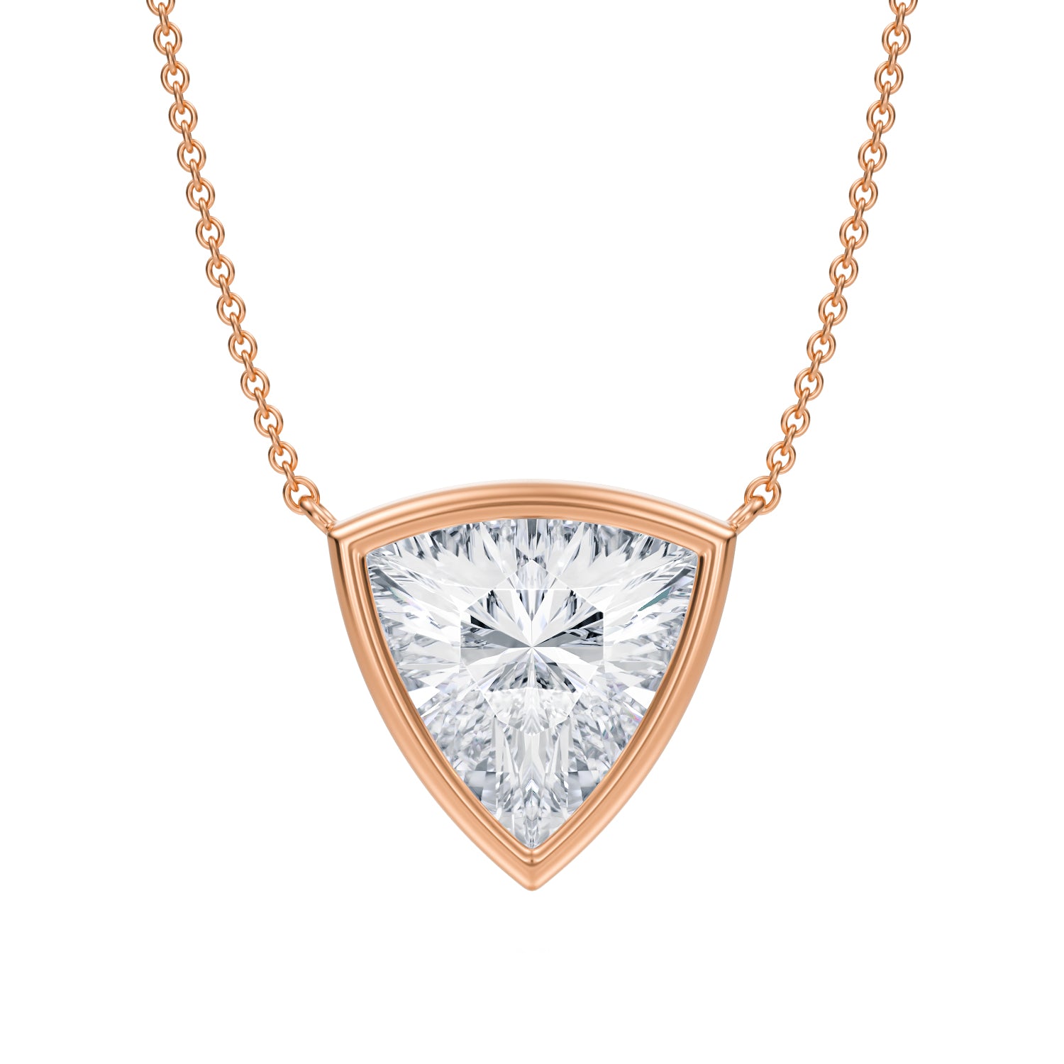 3.5 Carat Trillion Bezel Solitaire Pendant Necklace - Michael Gabriels