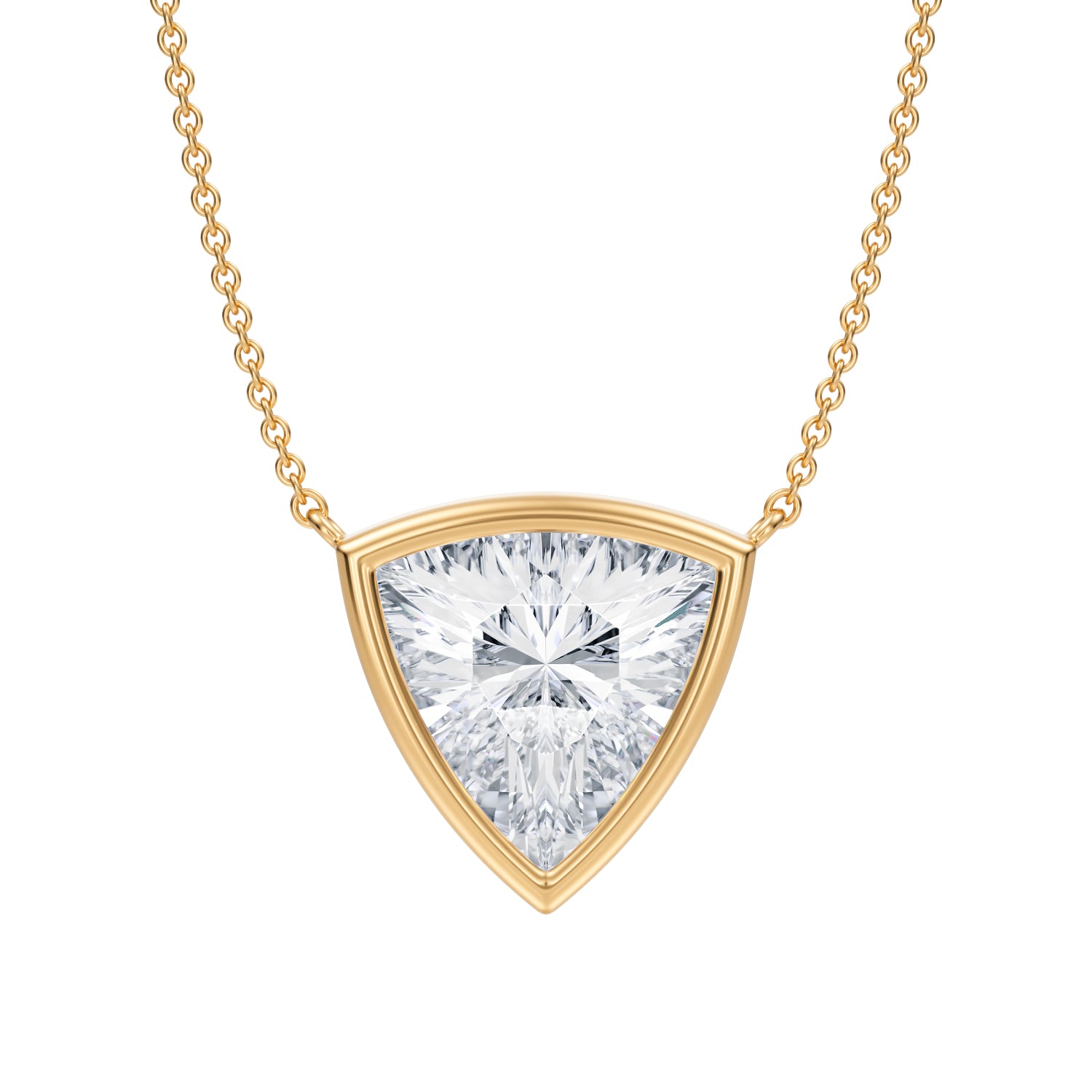 3.5 Carat Trillion Bezel Solitaire Pendant Necklace - Michael Gabriels