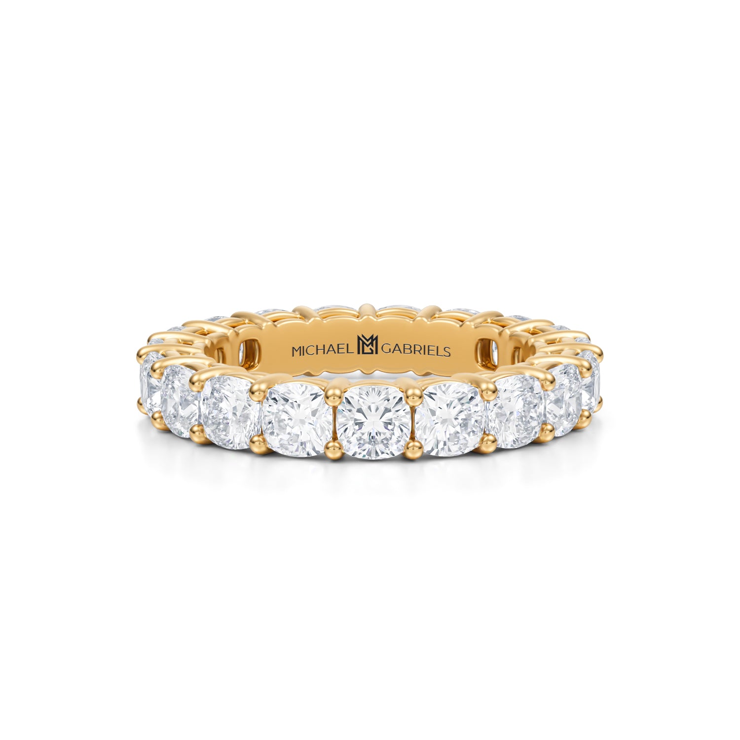 3 Carat Cushion Lab Grown Diamond Basket Eternity Band - Michael Gabriels