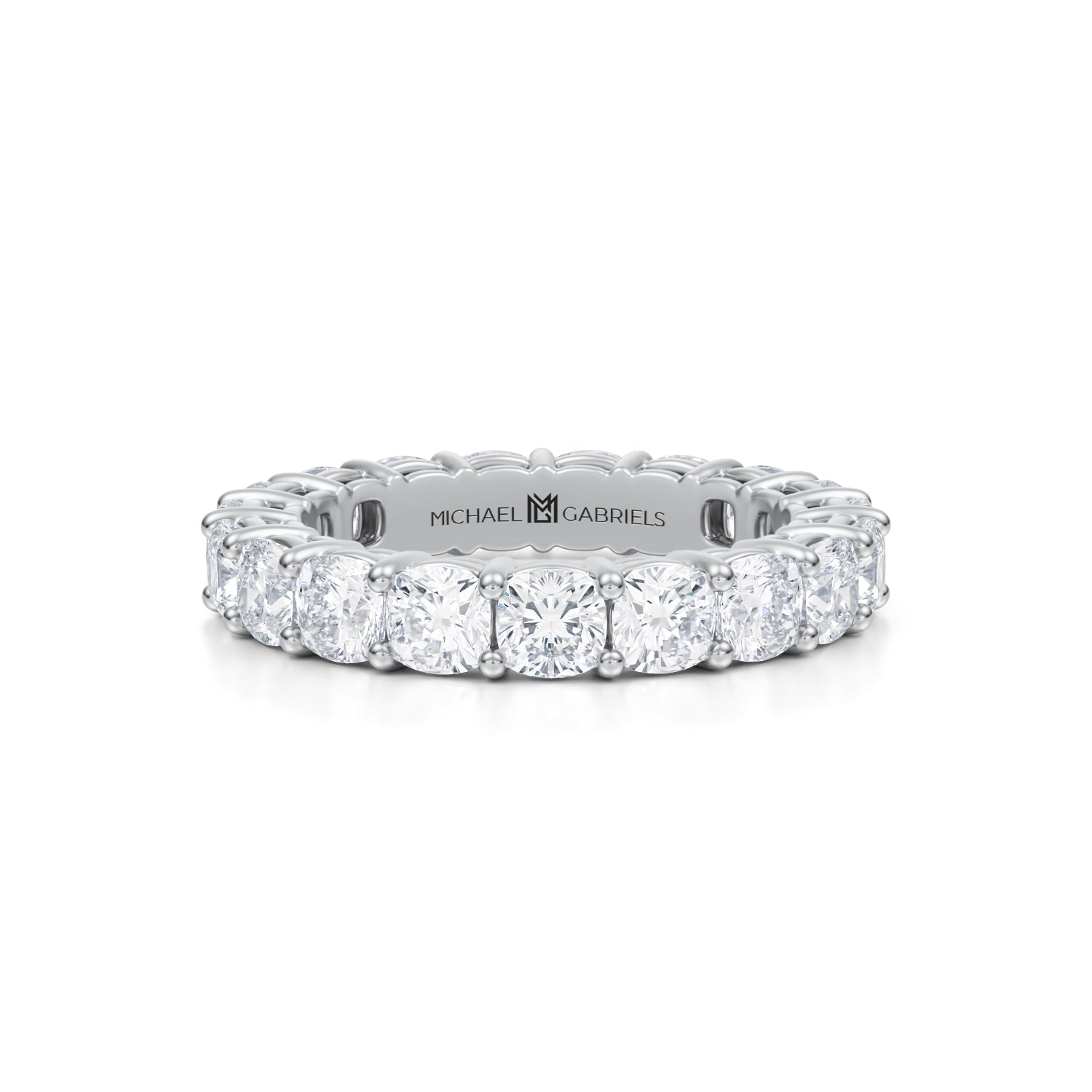 3 Carat Cushion Lab Grown Diamond Basket Eternity Band - Michael Gabriels