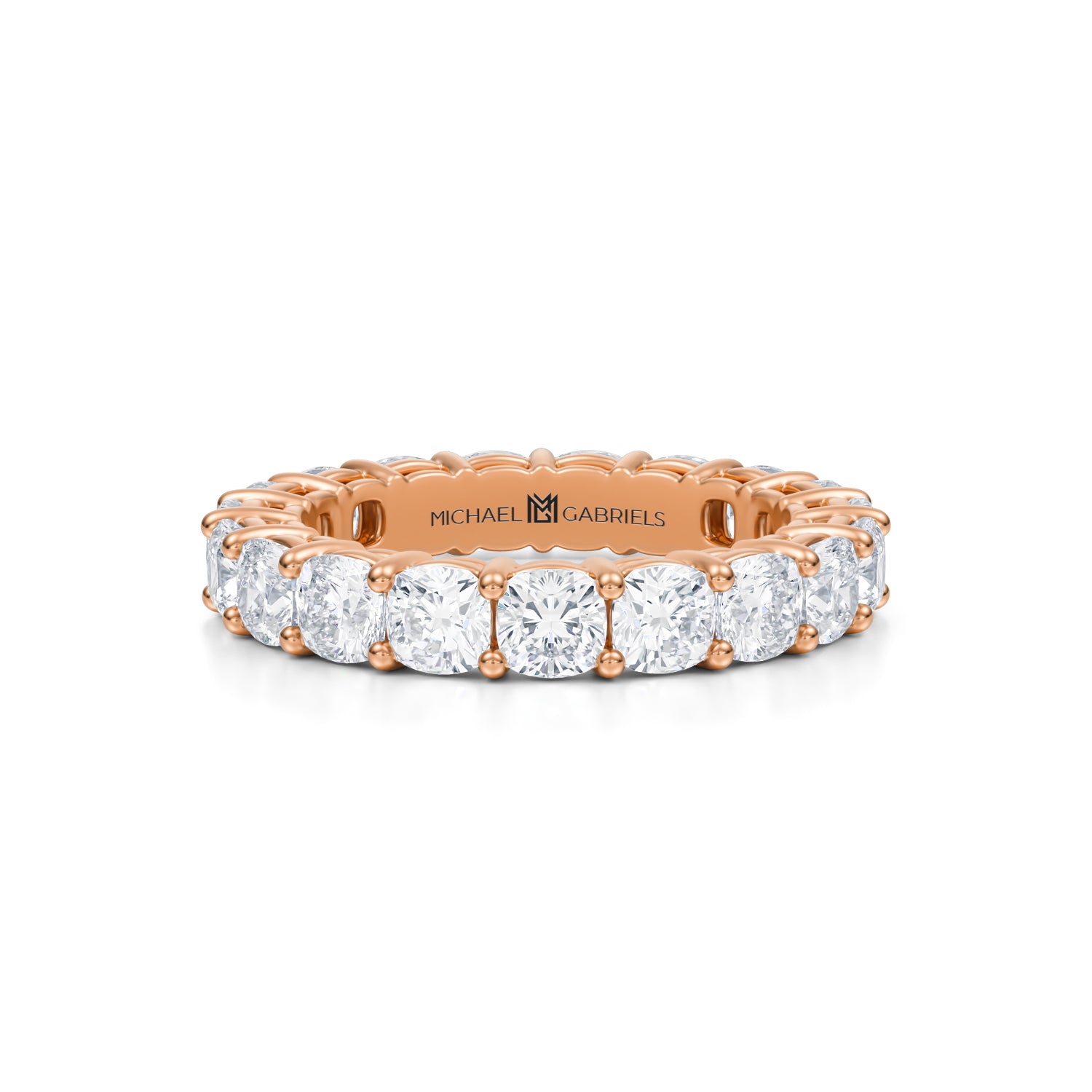 3 Carat Cushion Lab Grown Diamond Basket Eternity Band - Michael Gabriels