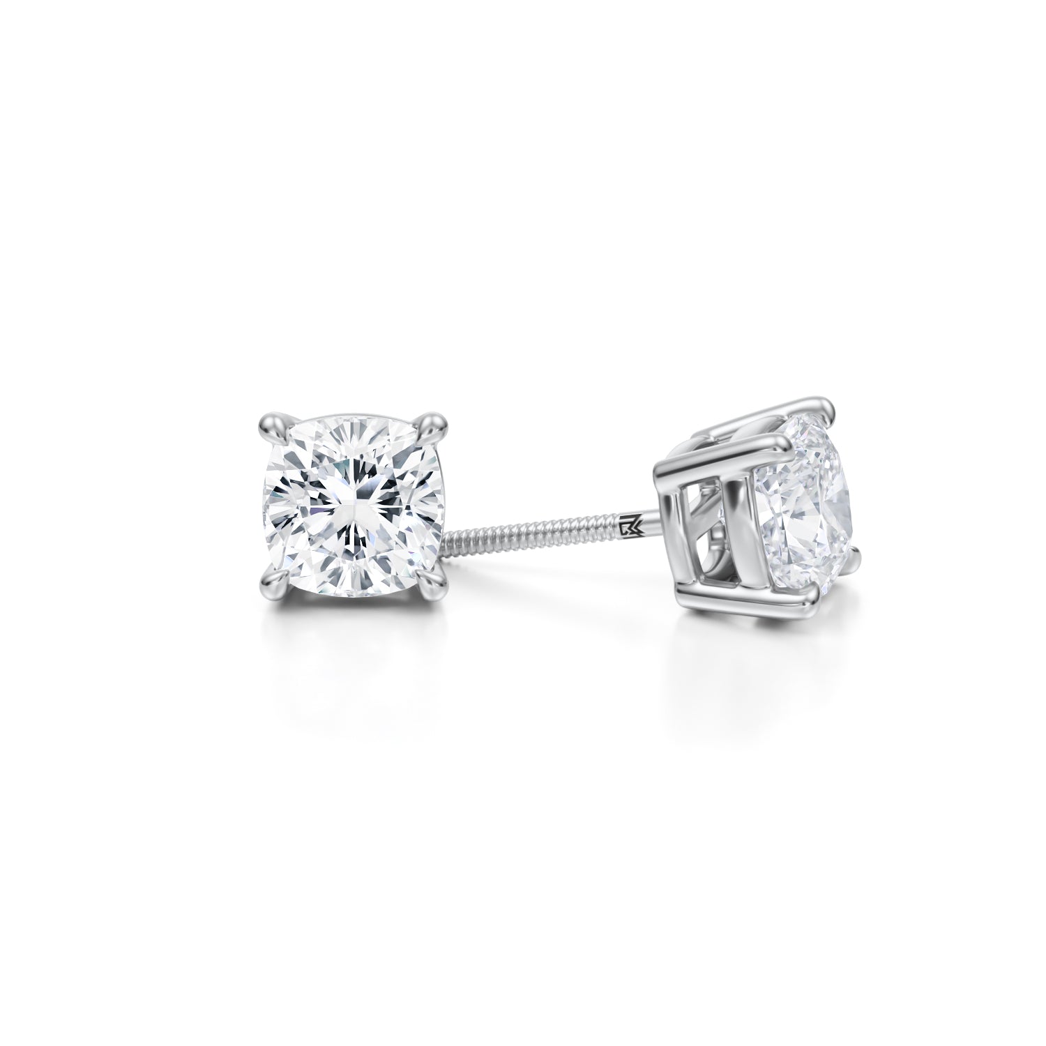 3 Carat Cushion Lab Grown Diamond Stud Earrings - Michael Gabriels