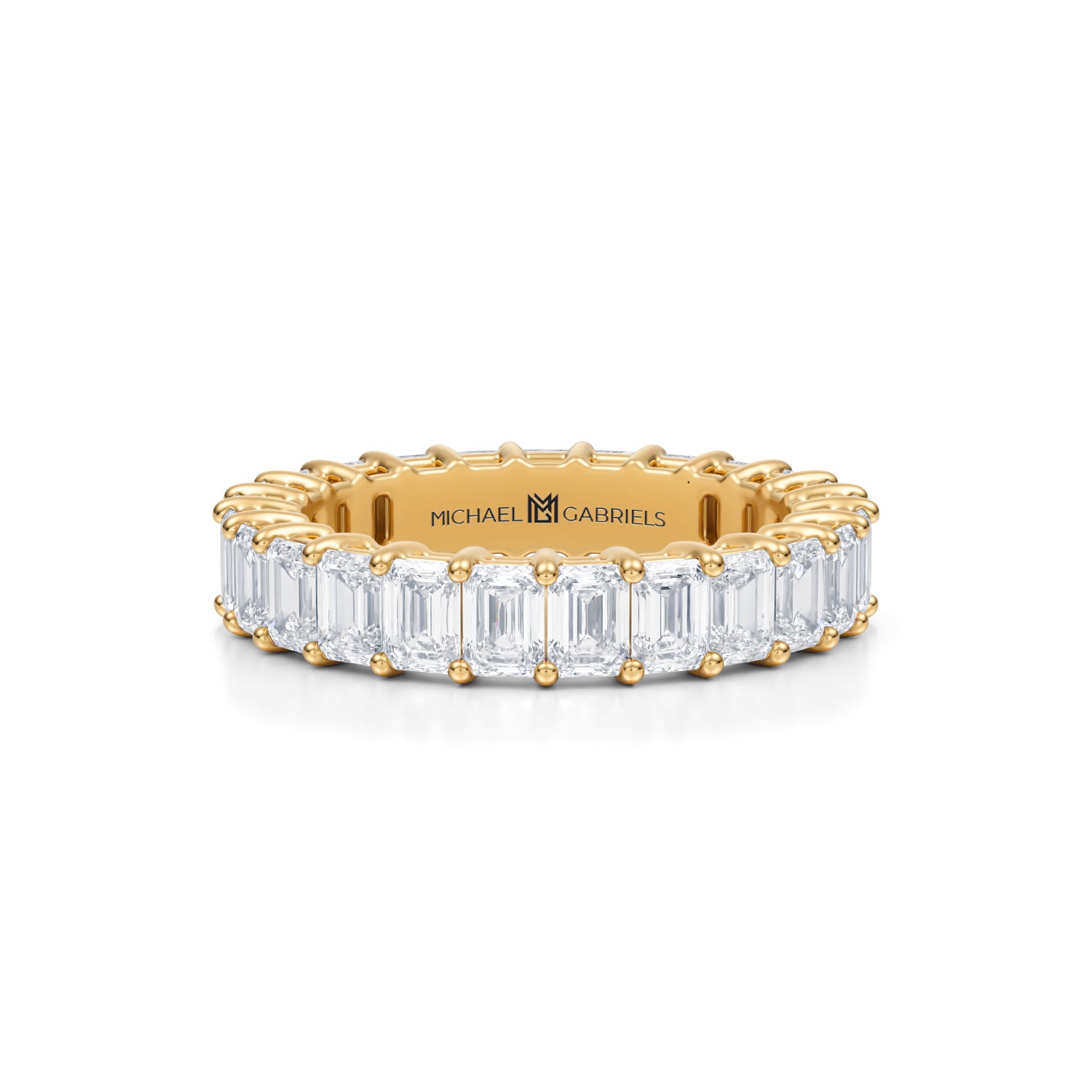 3 Carat Emerald Lab Grown Diamond Basket Eternity Band - Michael Gabriels