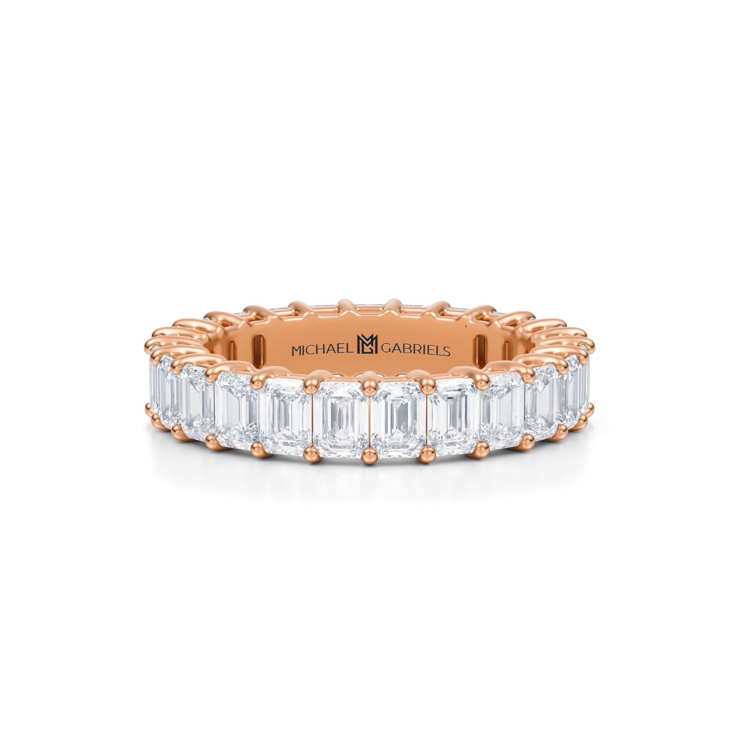 3 Carat Emerald Lab Grown Diamond Basket Eternity Band - Michael Gabriels