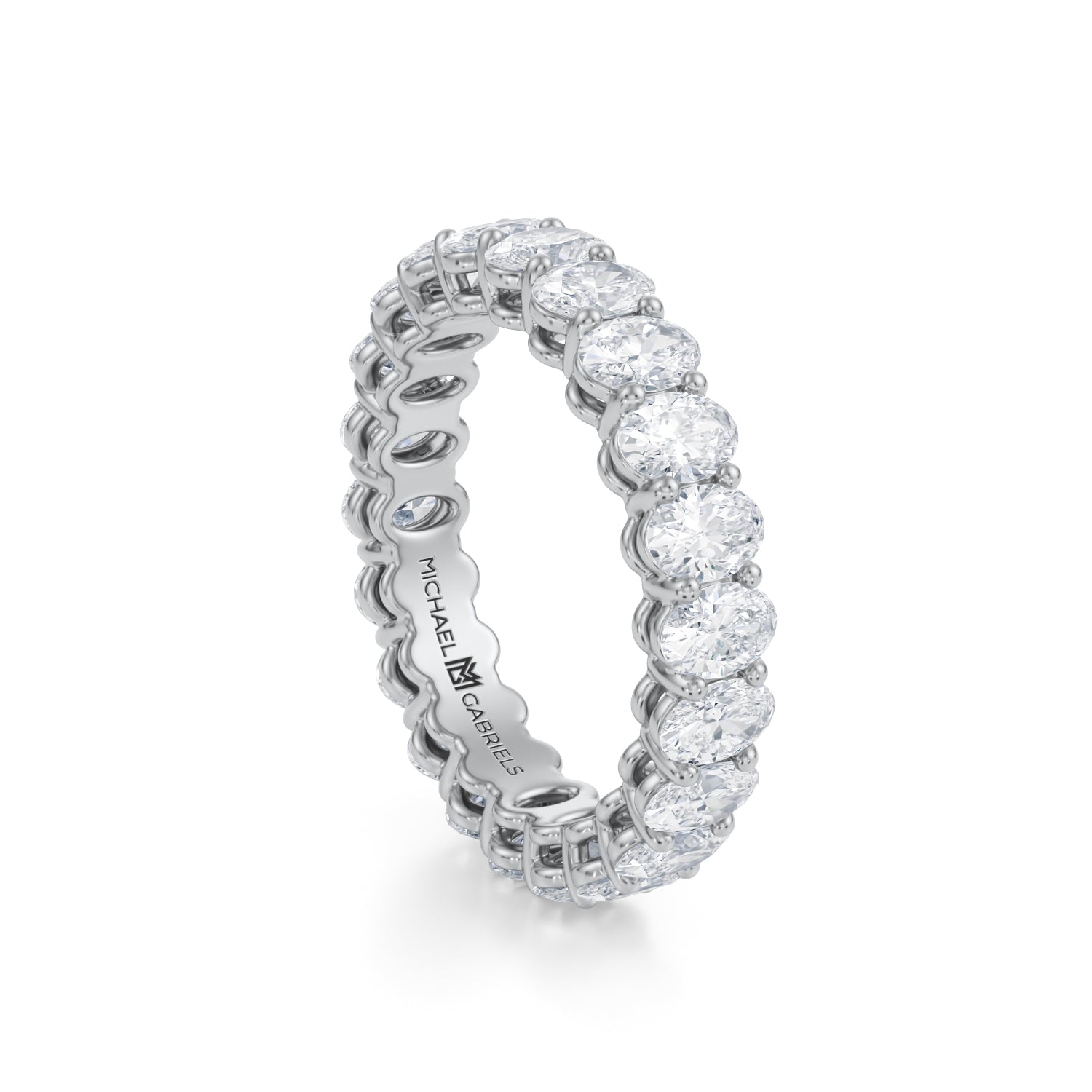 3 Carat Oval Lab Grown Diamond Basket Eternity Band - Michael Gabriels