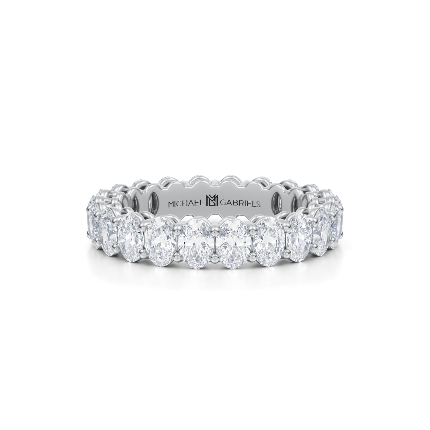 3 Carat Oval Lab Grown Diamond Basket Eternity Band - Michael Gabriels