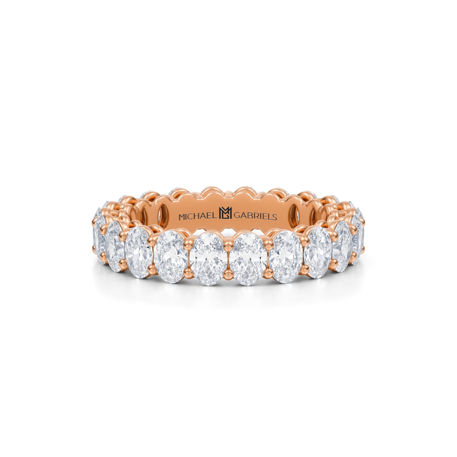 3 Carat Oval Lab Grown Diamond Basket Eternity Band - Michael Gabriels