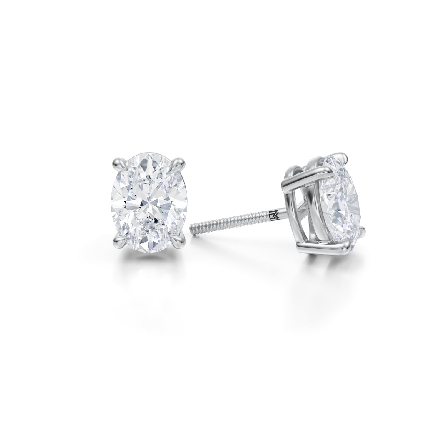 3 Carat Oval Lab Grown Diamond Stud Earrings - Michael Gabriels