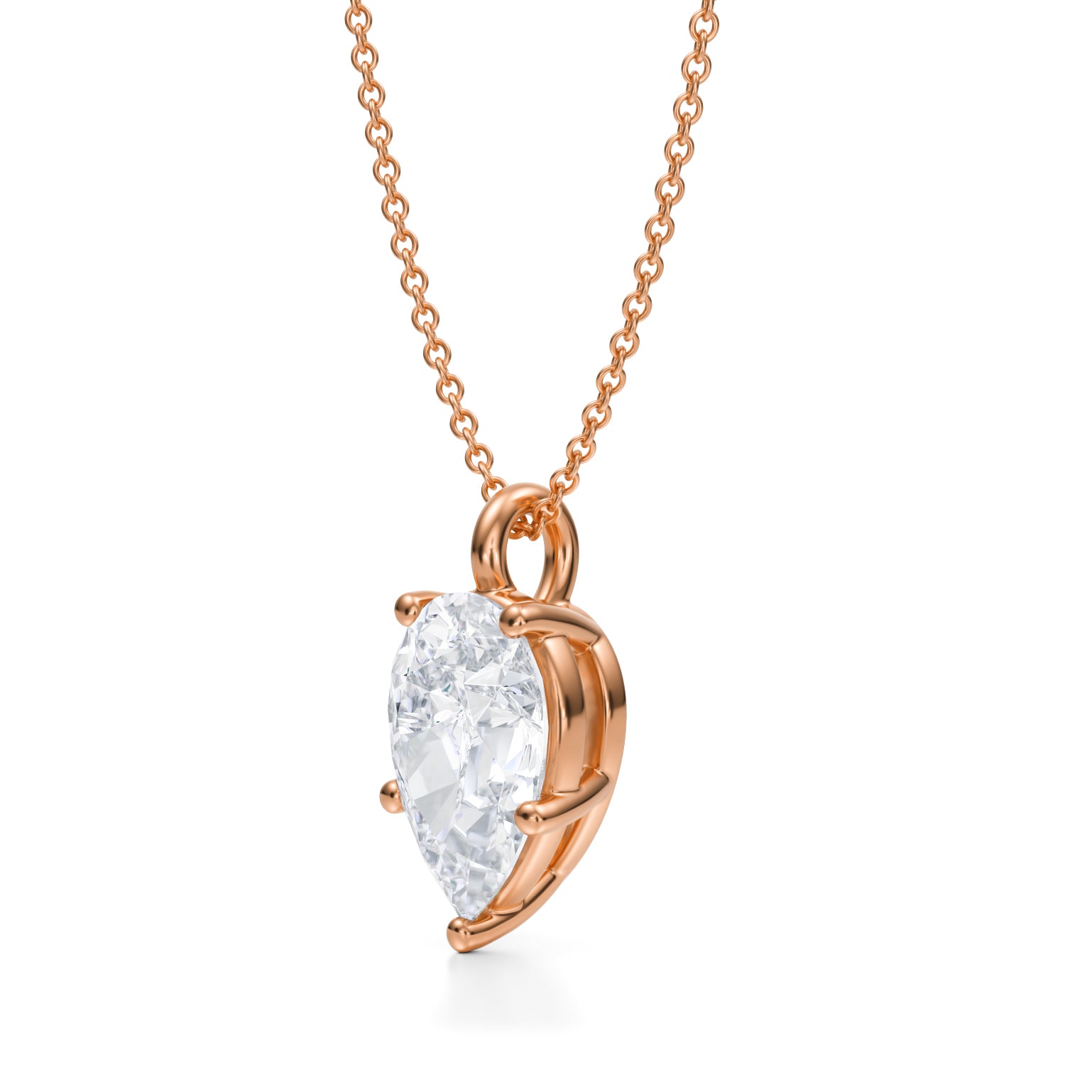 3 Carat Pear Lab Grown Diamond Solitaire Pendant - Michael Gabriels