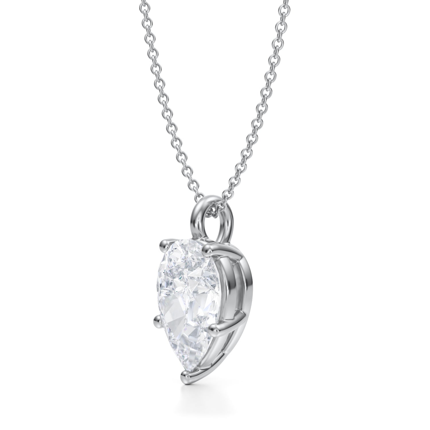 3 Carat Pear Lab Grown Diamond Solitaire Pendant - Michael Gabriels