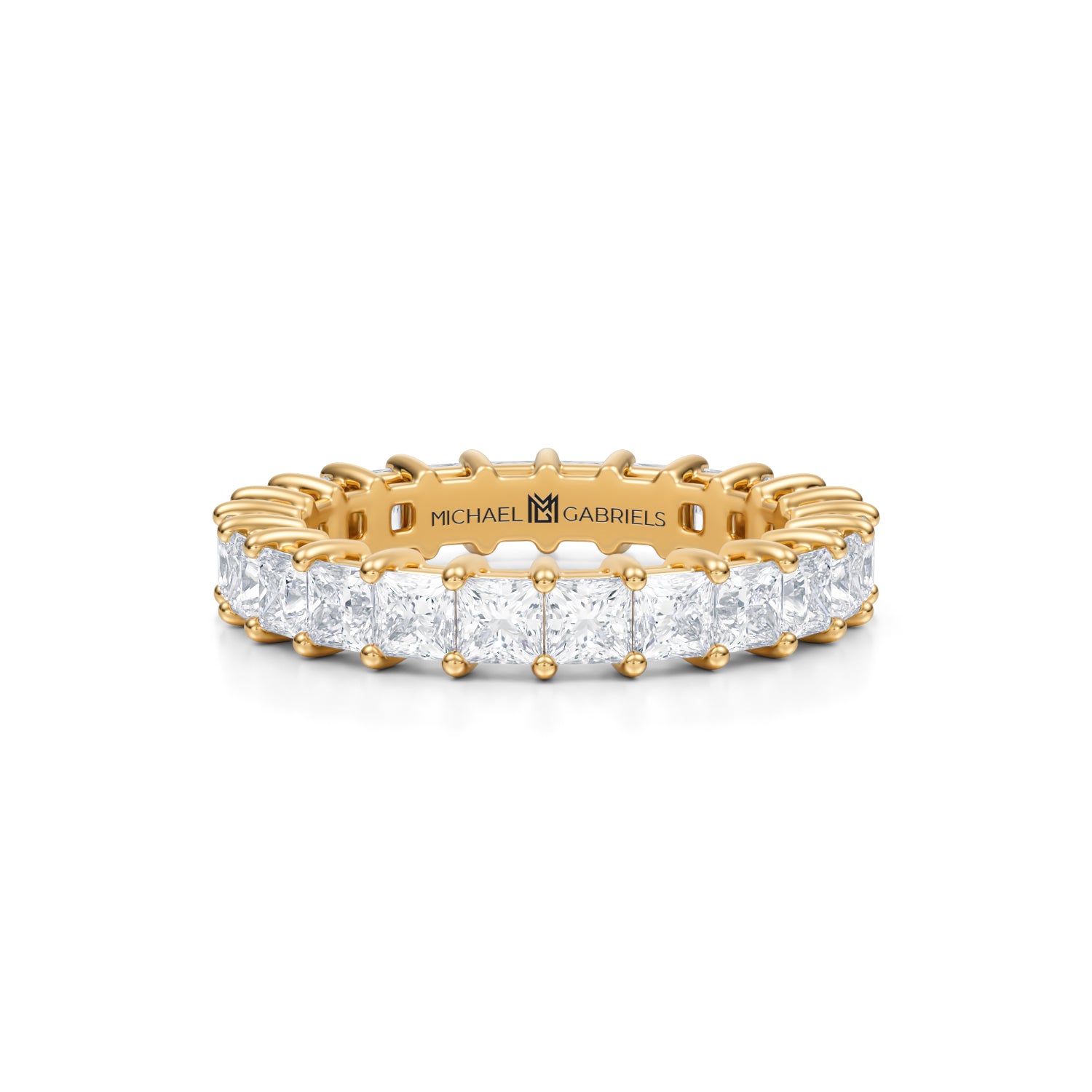 3 Carat Princess Cut Lab Grown Diamond Basket Eternity Band - Michael Gabriels