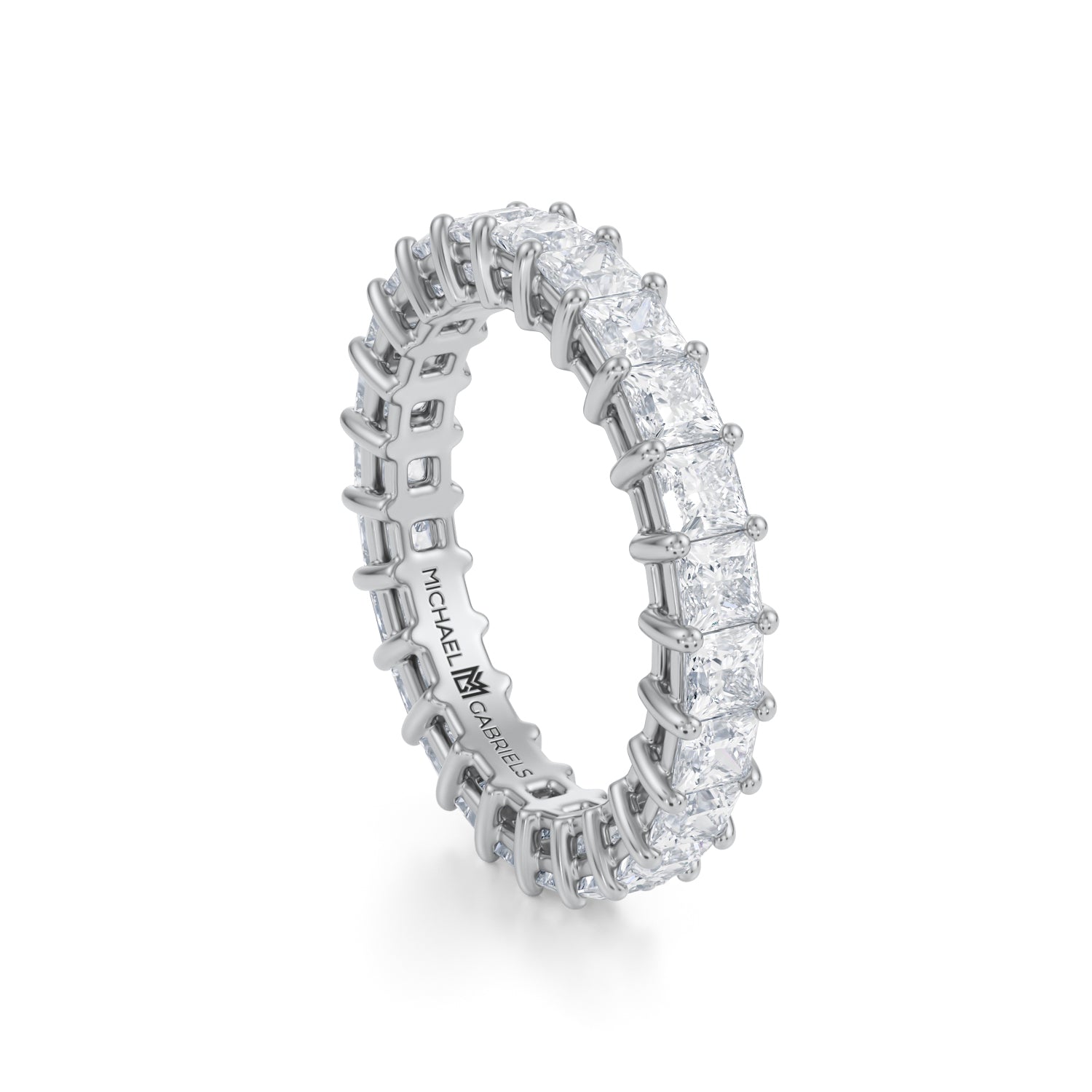 3 Carat Princess Cut Lab Grown Diamond Basket Eternity Band - Michael Gabriels
