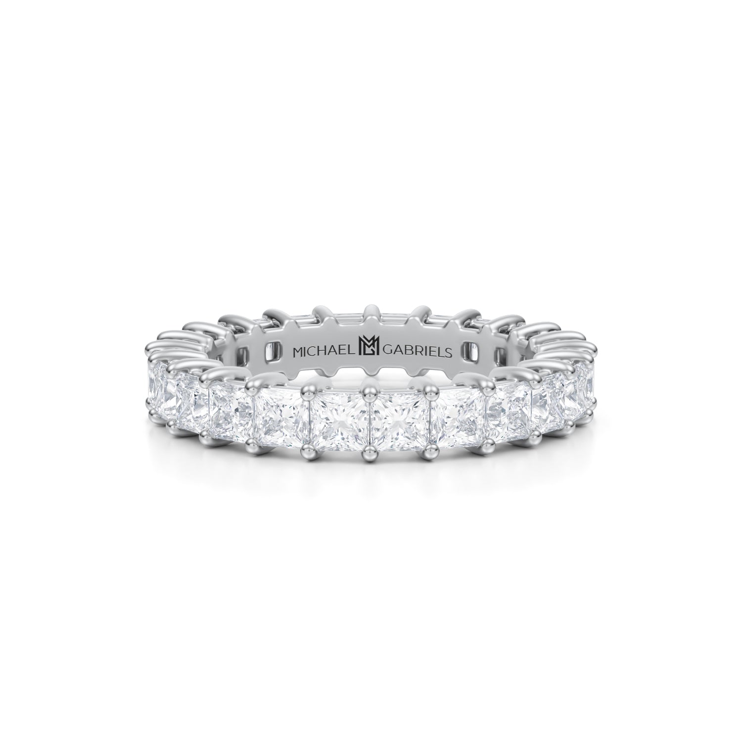 3 Carat Princess Cut Lab Grown Diamond Basket Eternity Band - Michael Gabriels
