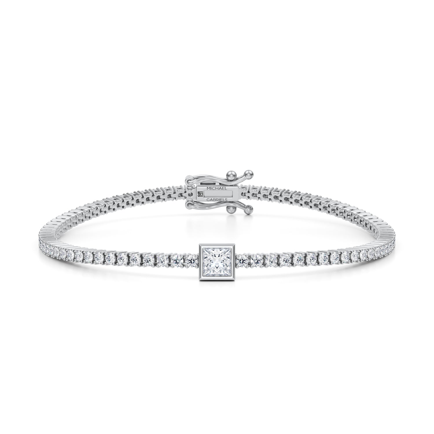 3 Carat Princess Cut Single Station Tennis Bracelet - Michael Gabriels