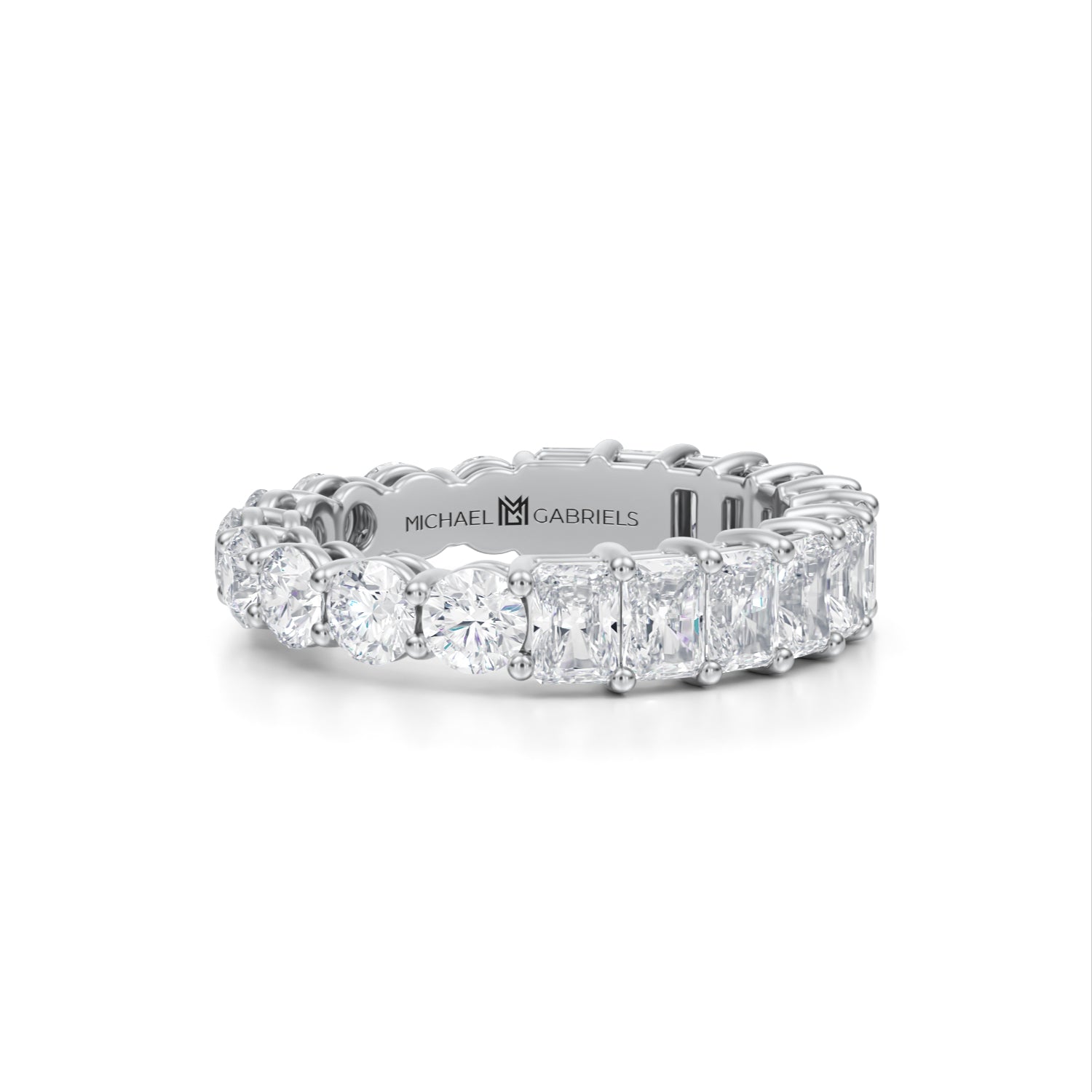 3 Carat Radiant And Round Eternity Ring - Michael Gabriels
