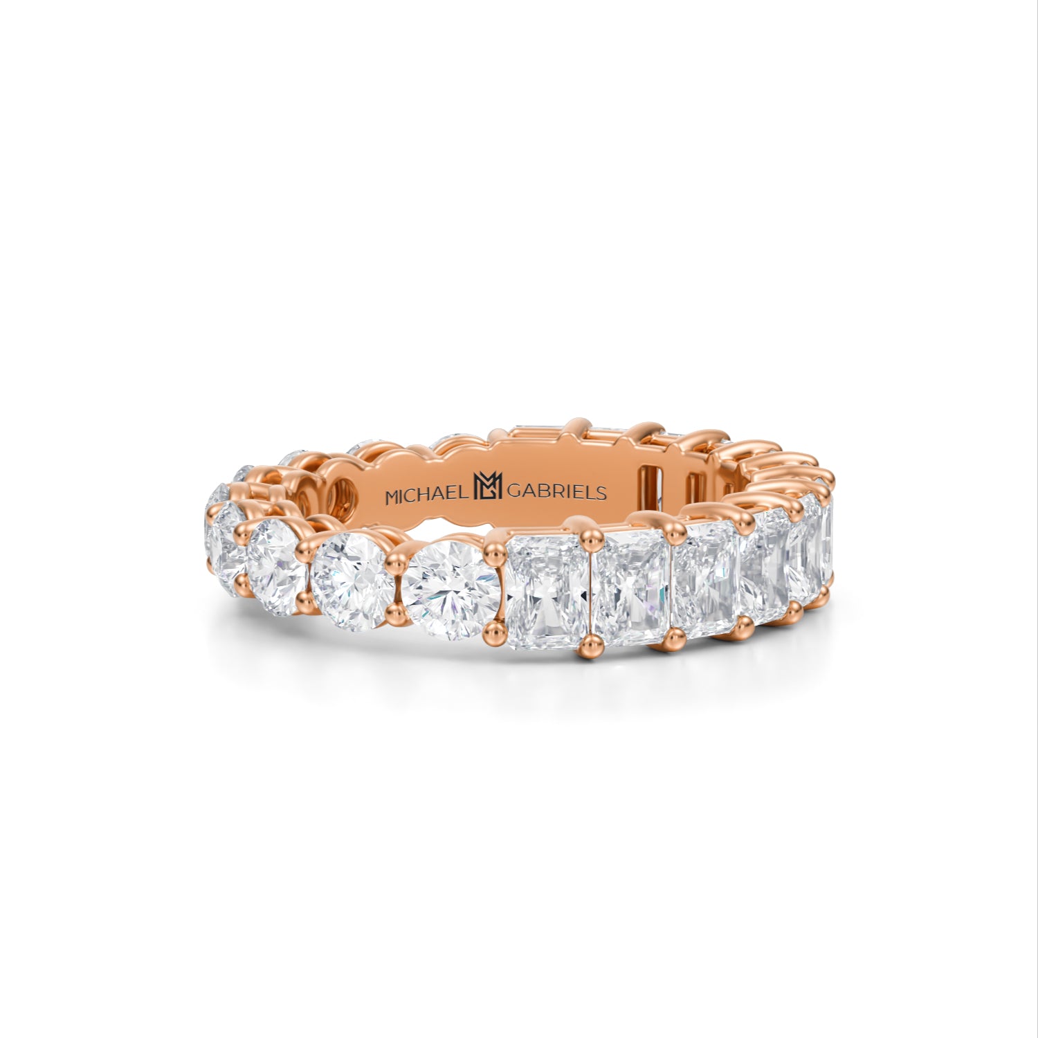 3 Carat Radiant And Round Eternity Ring - Michael Gabriels