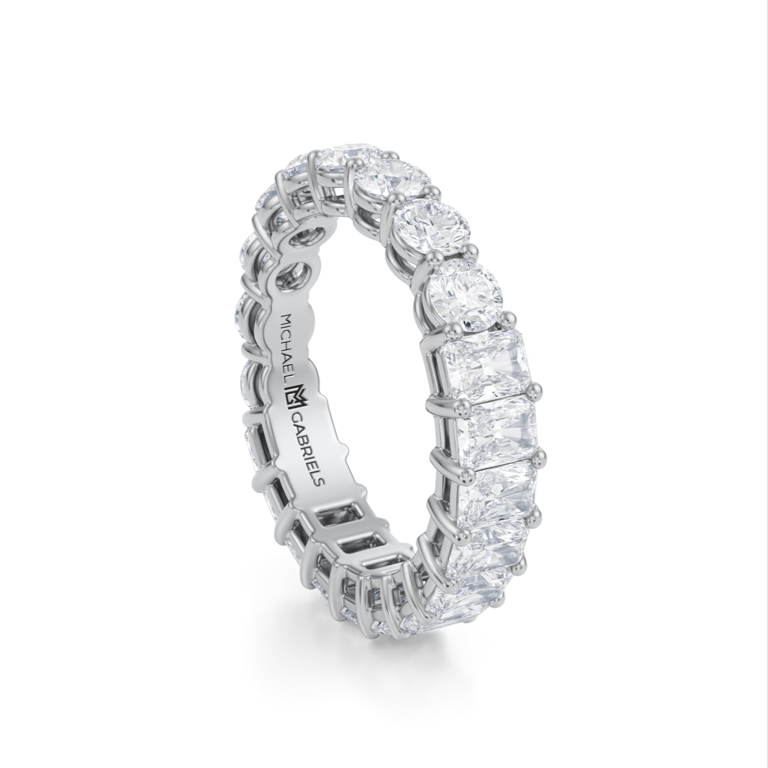 3 Carat Radiant And Round Eternity Ring - Michael Gabriels