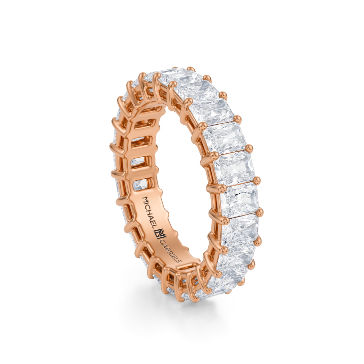 3 Carat Radiant Lab Grown Diamond Basket Eternity Band - Michael Gabriels