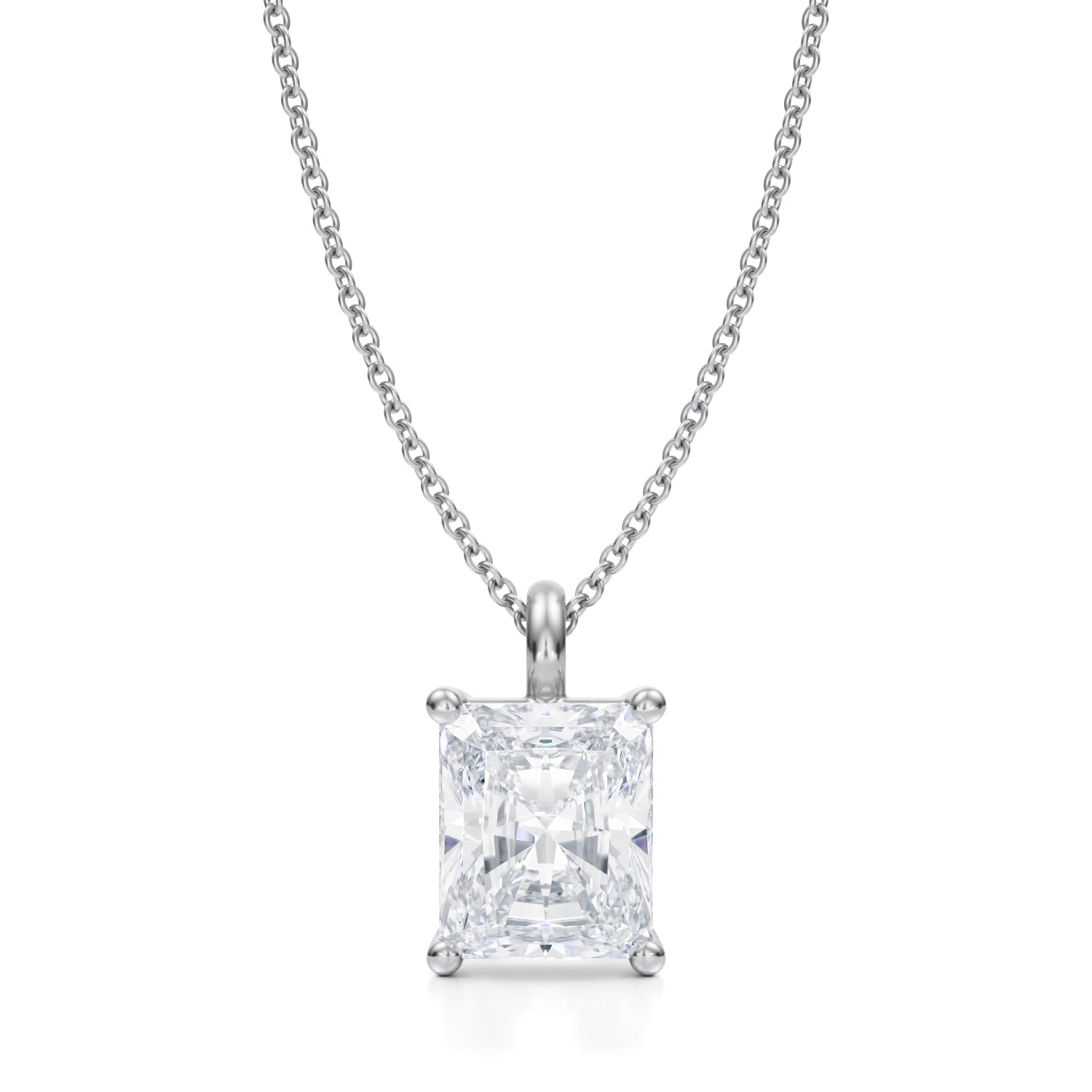3 Carat Radiant Lab Grown Diamond Solitaire Pendant - Michael Gabriels
