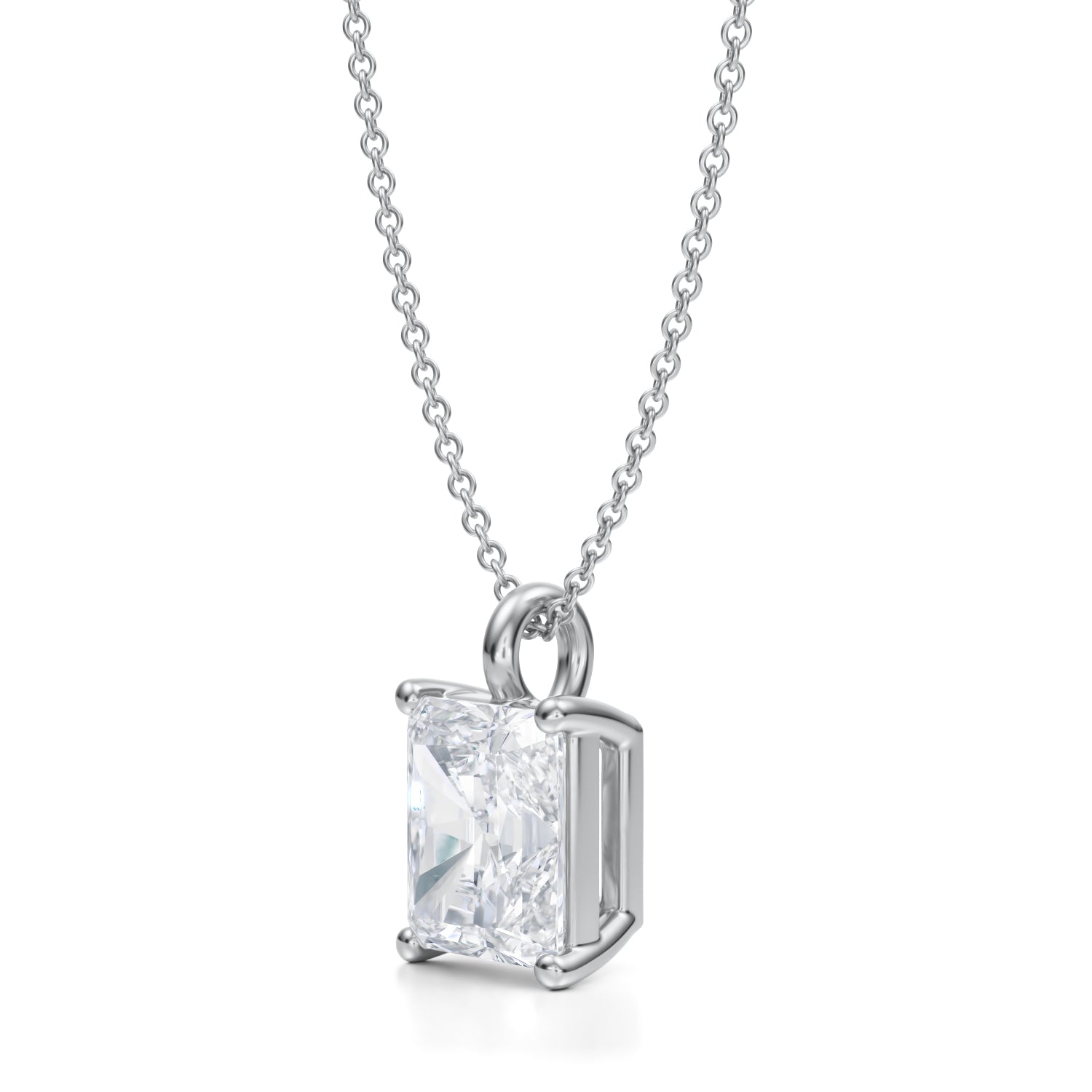 3 Carat Radiant Lab Grown Diamond Solitaire Pendant - Michael Gabriels