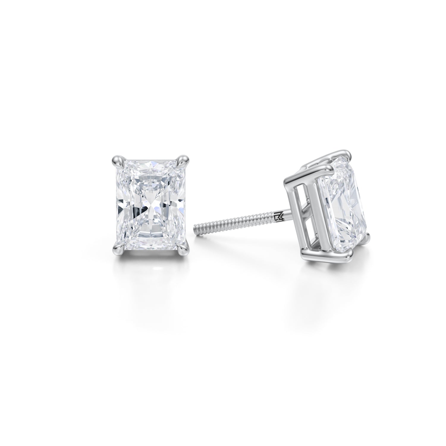 3 Carat Radiant Lab Grown Diamond Stud Earrings - Michael Gabriels