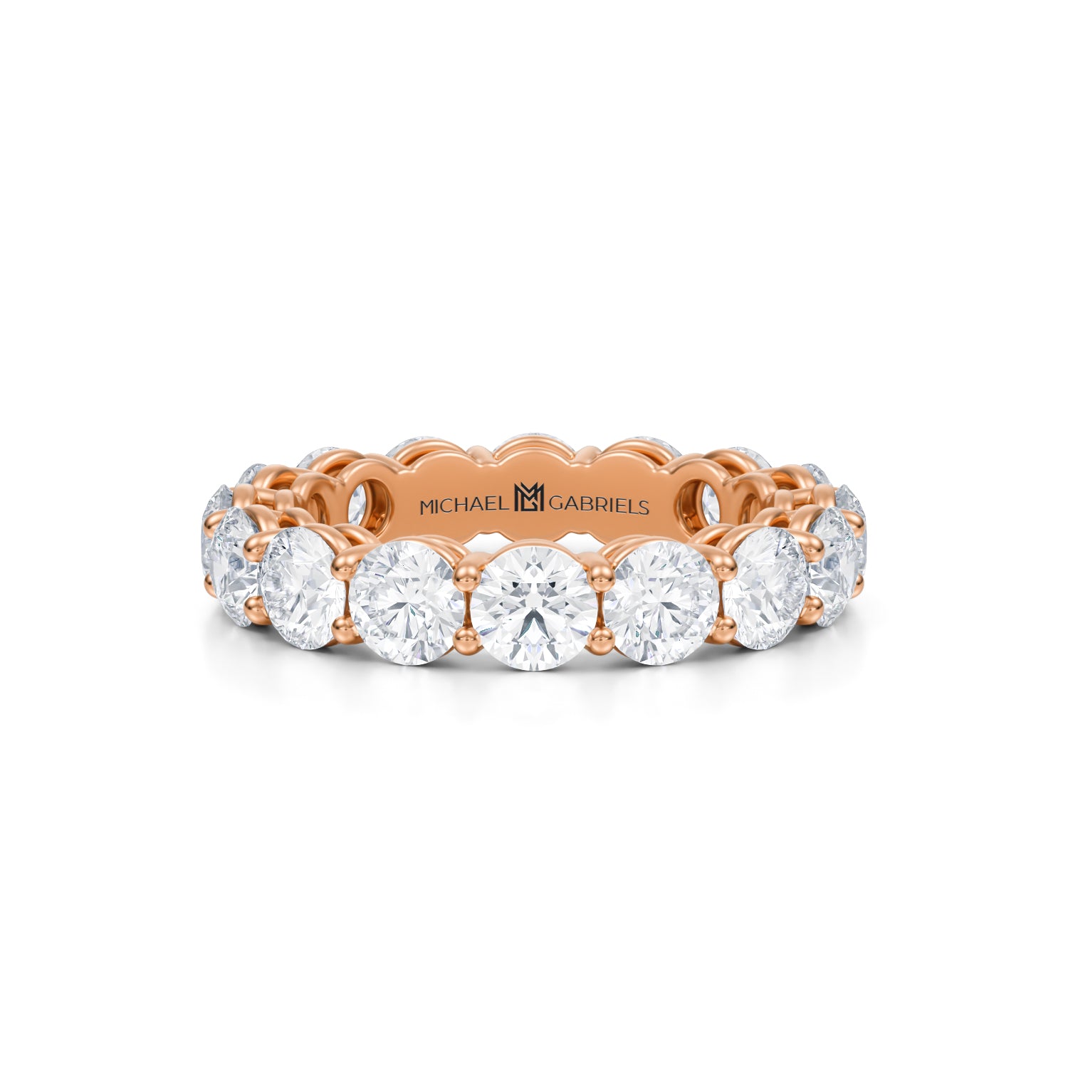 3 Carat Round Lab Grown Diamond Basket Eternity Band - Michael Gabriels