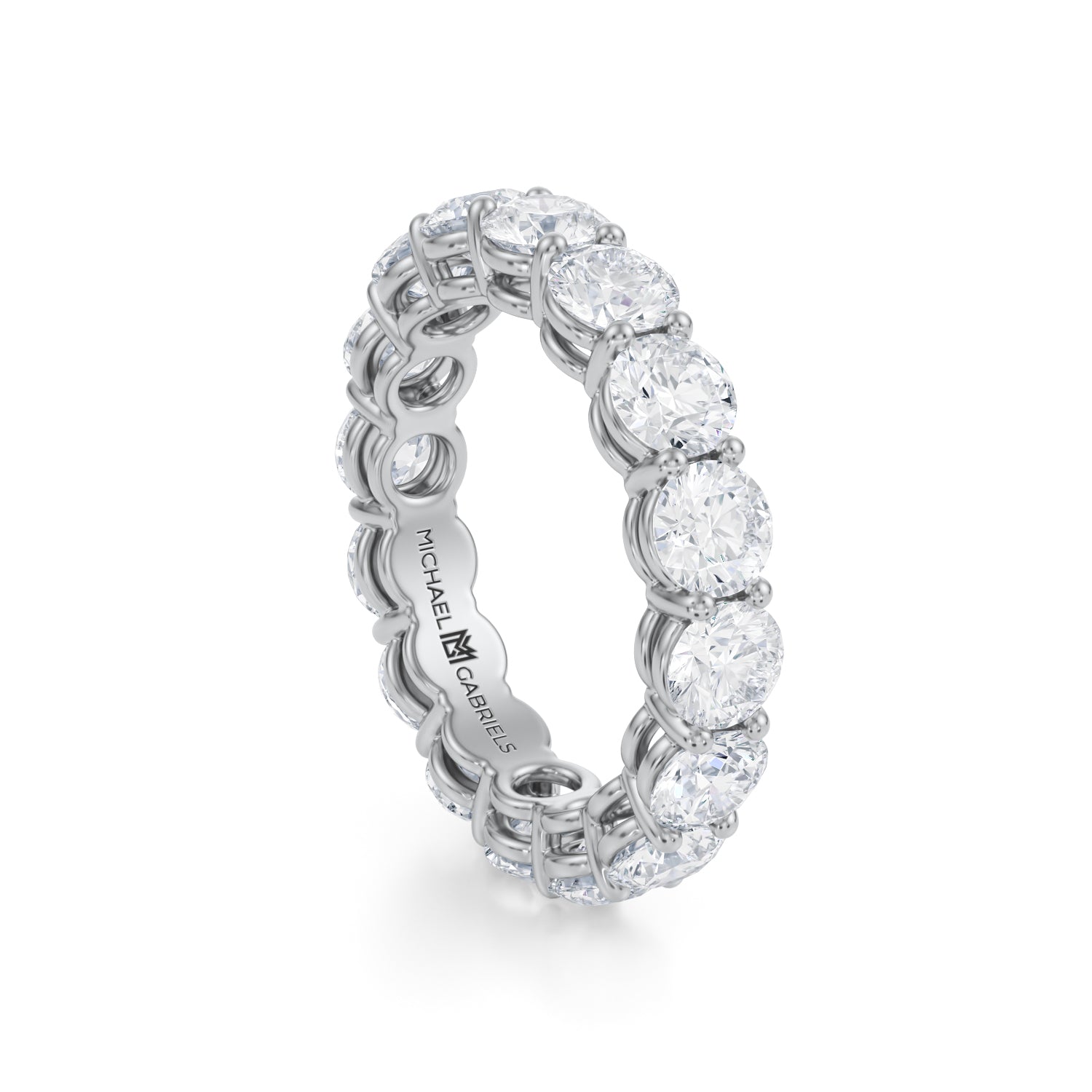 3 Carat Round Lab Grown Diamond Basket Eternity Band - Michael Gabriels