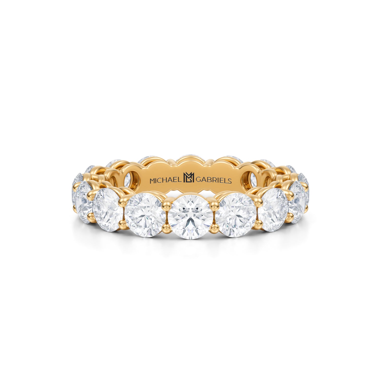 3 Carat Round Lab Grown Diamond Basket Eternity Band - Michael Gabriels