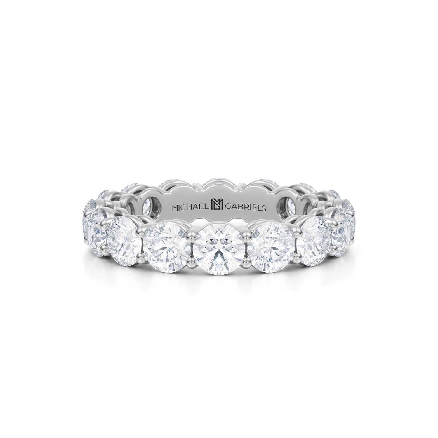 3 Carat Round Lab Grown Diamond Basket Eternity Band - Michael Gabriels