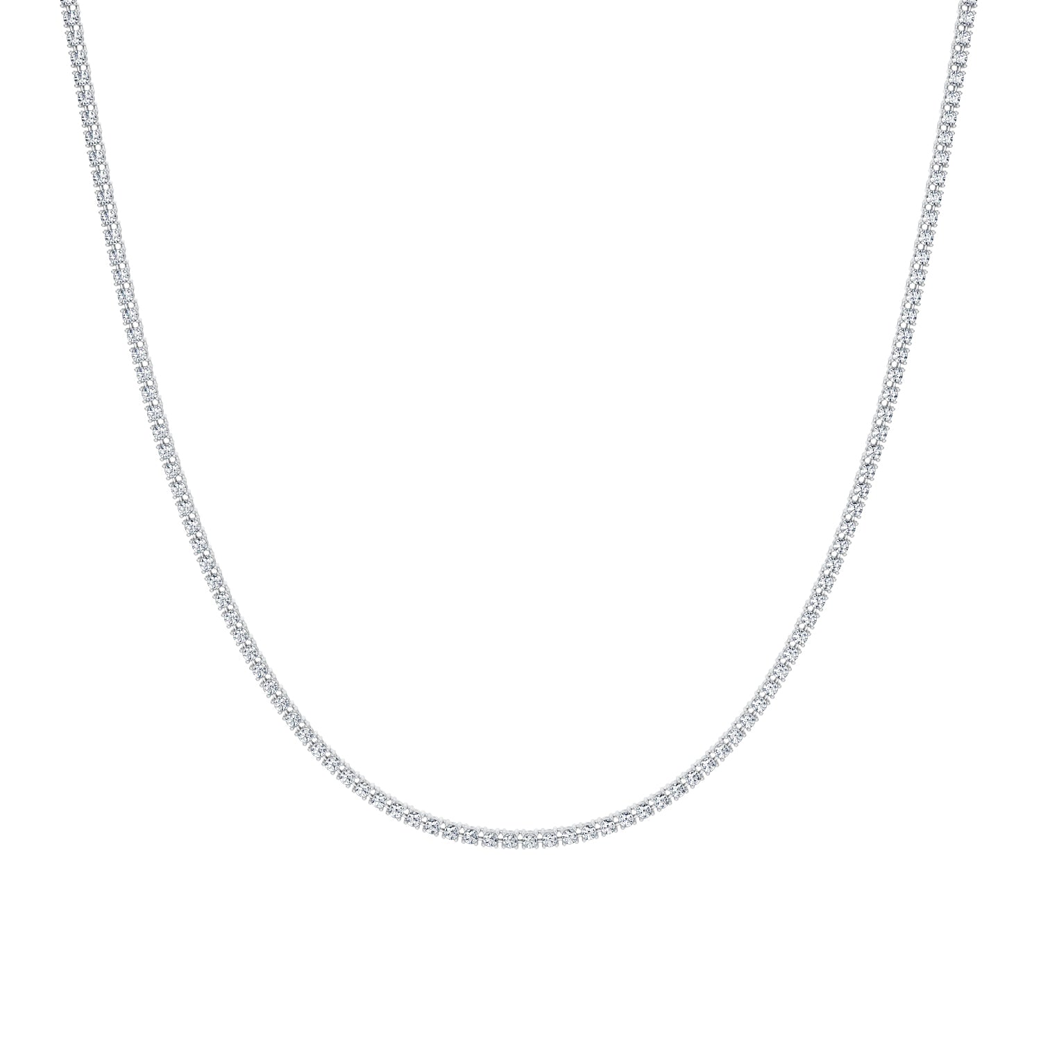 3 Carat Round Lab Grown Diamond Tennis Necklace - Michael Gabriels