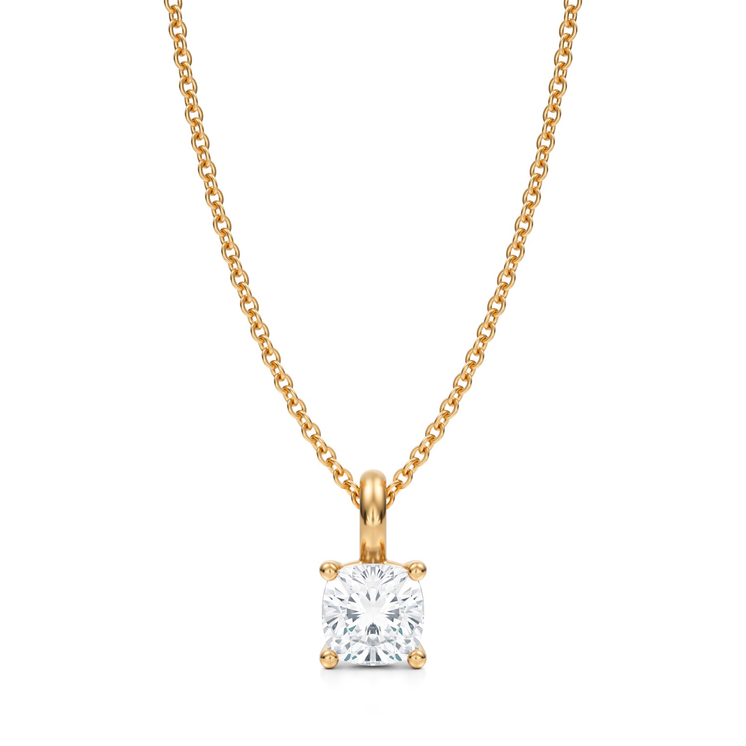 3/4 Carat Cushion Lab Grown Diamond Solitaire Pendant - Michael Gabriels