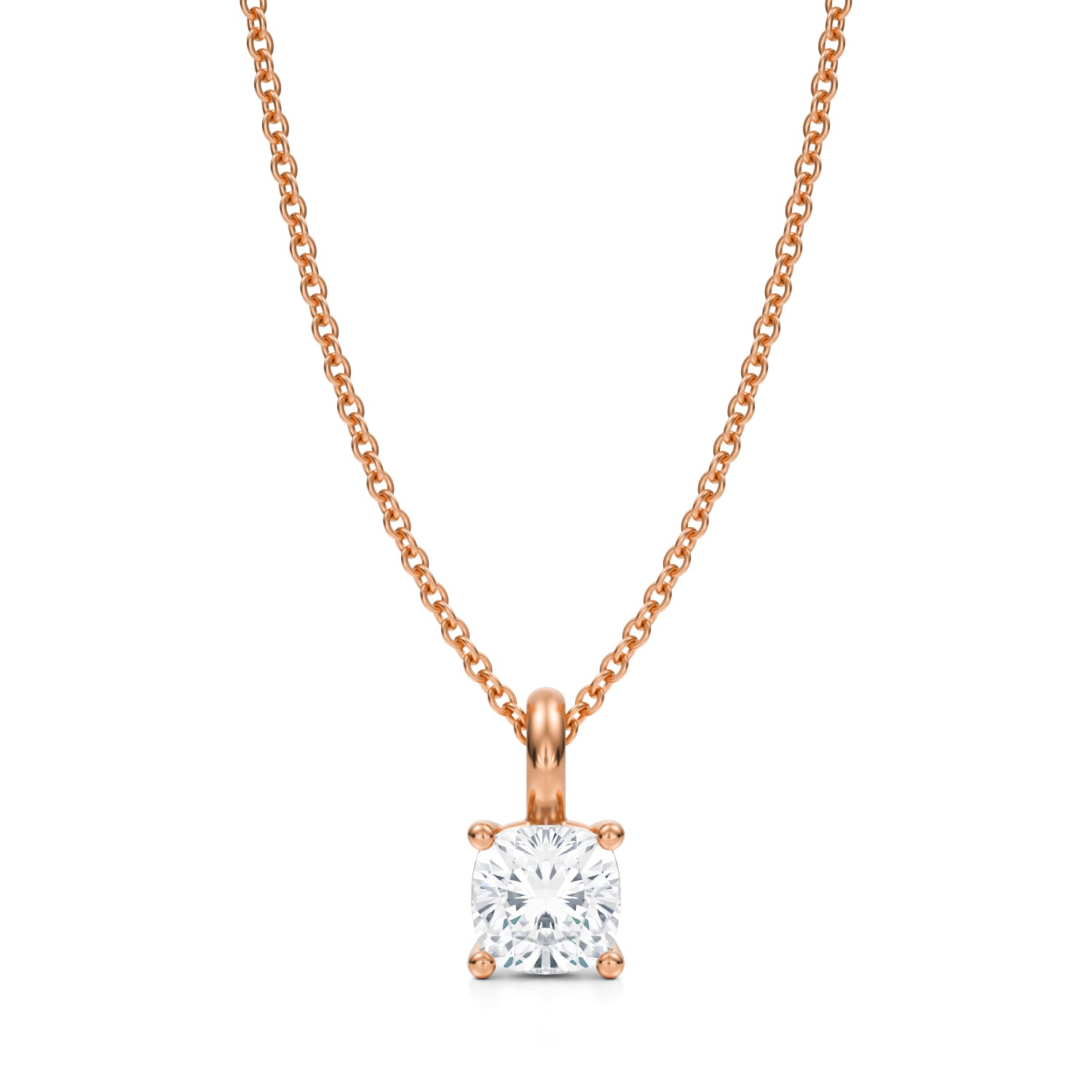 3/4 Carat Cushion Lab Grown Diamond Solitaire Pendant - Michael Gabriels