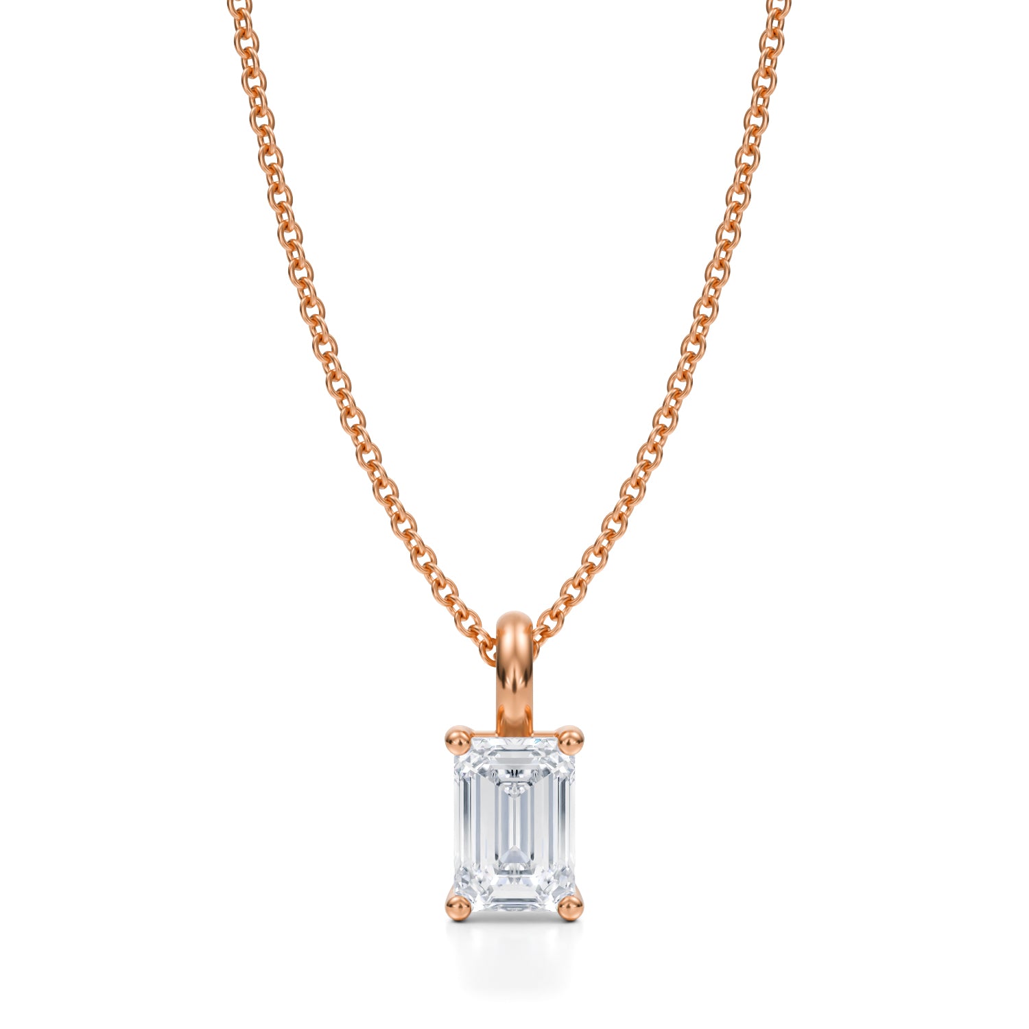 3/4 Carat Emerald Lab Grown Diamond Solitaire Pendant - Michael Gabriels