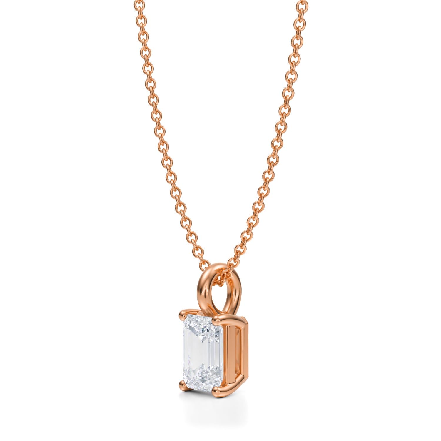 3/4 Carat Emerald Lab Grown Diamond Solitaire Pendant - Michael Gabriels