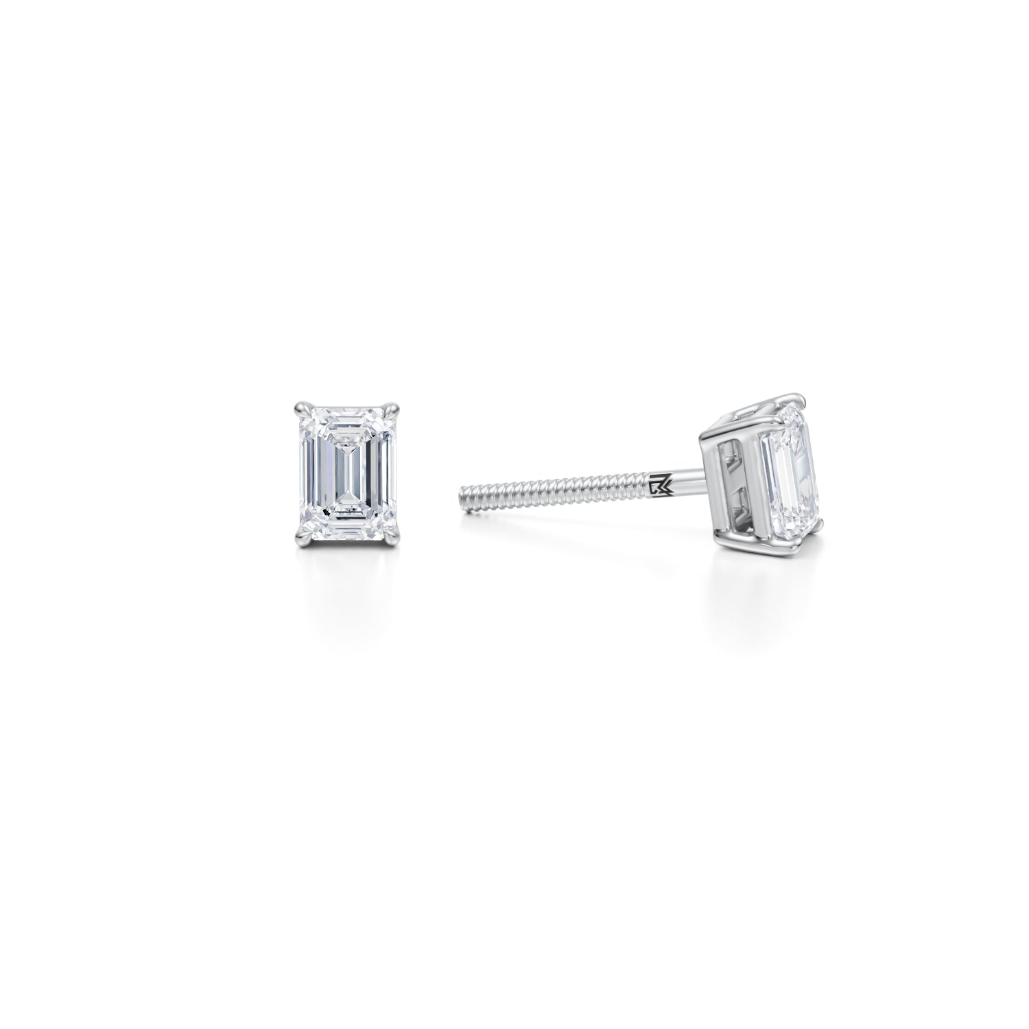 3/4 Carat Emerald Lab Grown Diamond Stud Earrings - Michael Gabriels
