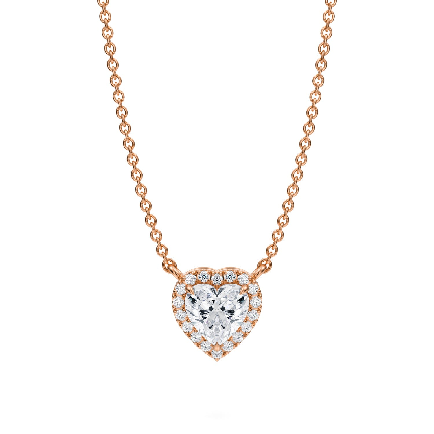 3/4 Carat Heart Shape Classic Halo Pendant - Michael Gabriels