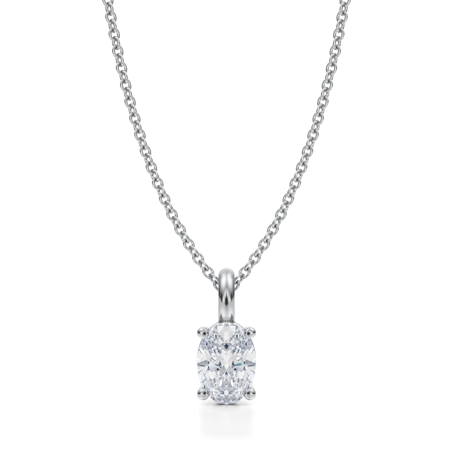3/4 Carat Oval Lab Grown Diamond Solitaire Pendant - Michael Gabriels