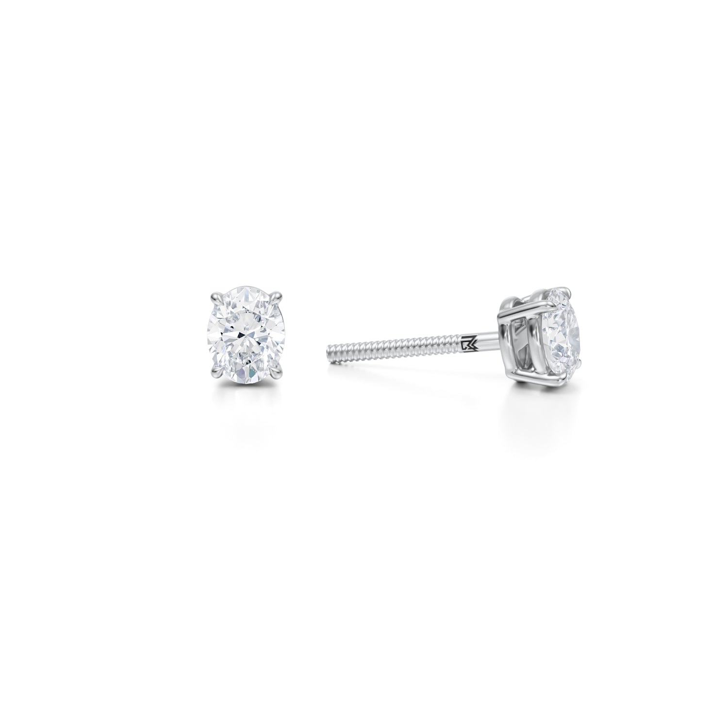 3/4 Carat Oval Lab Grown Diamond Stud Earrings - Michael Gabriels
