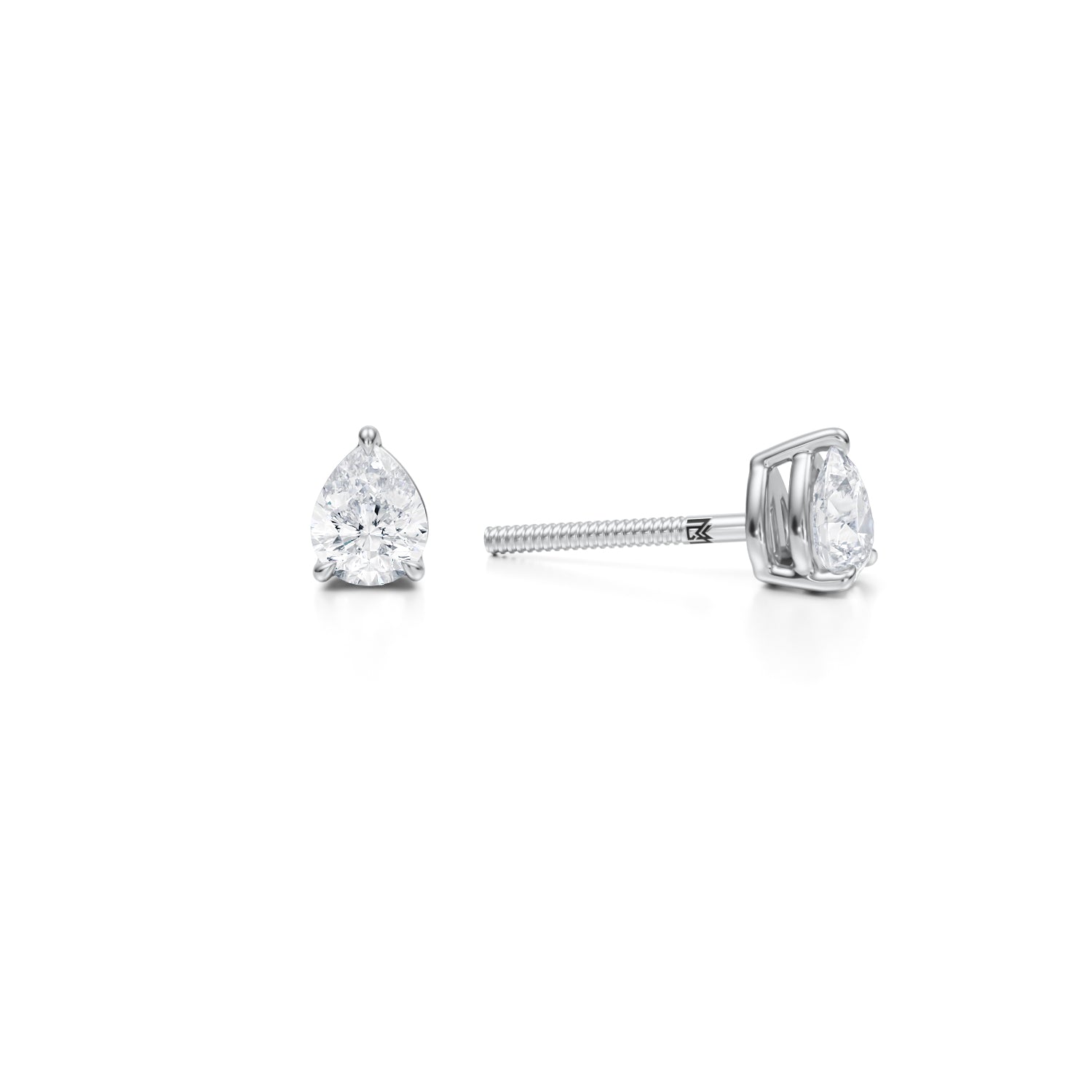 3/4 Carat Pear Lab Grown Diamond Stud Earrings - Michael Gabriels