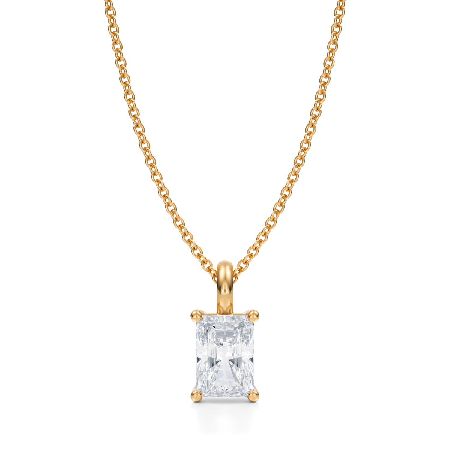 3/4 Carat Radiant Lab Grown Diamond Solitaire Pendant - Michael Gabriels