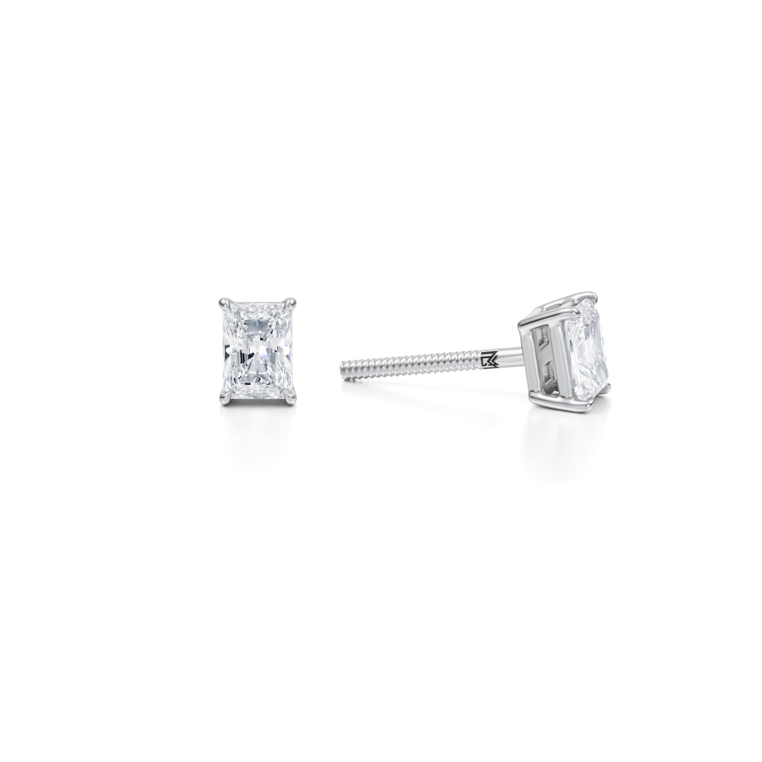 3/4 Carat Radiant Lab Grown Diamond Stud Earrings - Michael Gabriels